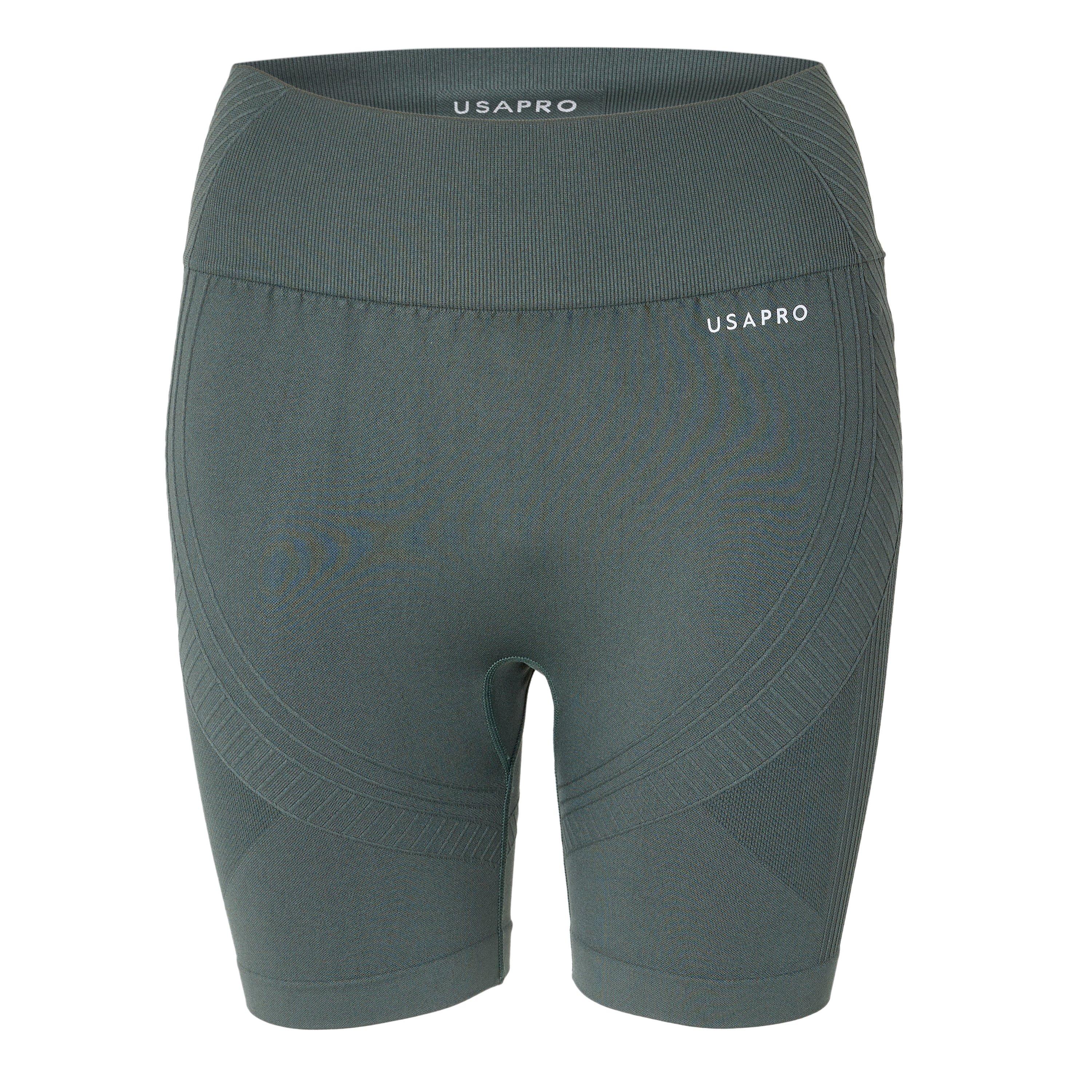 Usa Pro Women's Seamless Longline Cycling Shorts - Khaki - 14 (42)