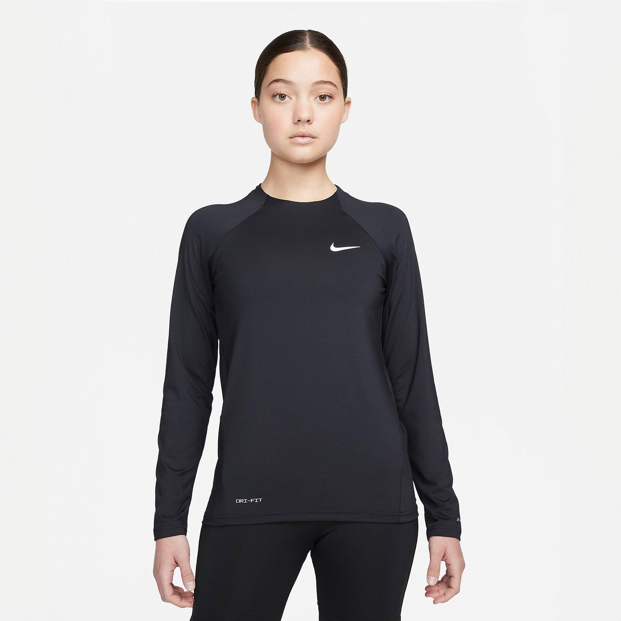Black - Nike - Essential Womens Long-Sleeve Hydroguard - 6