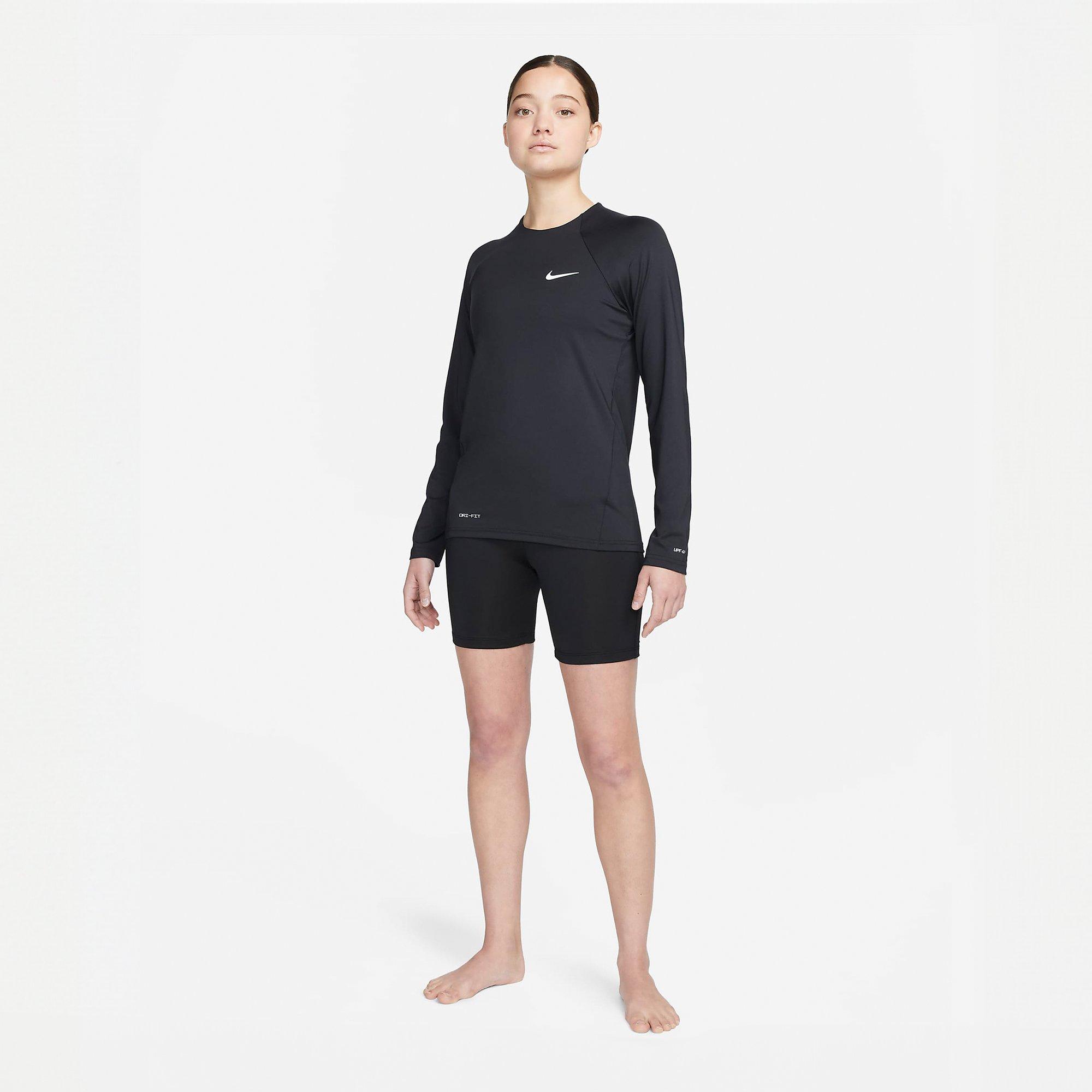 Black - Nike - Essential Womens Long-Sleeve Hydroguard - 7