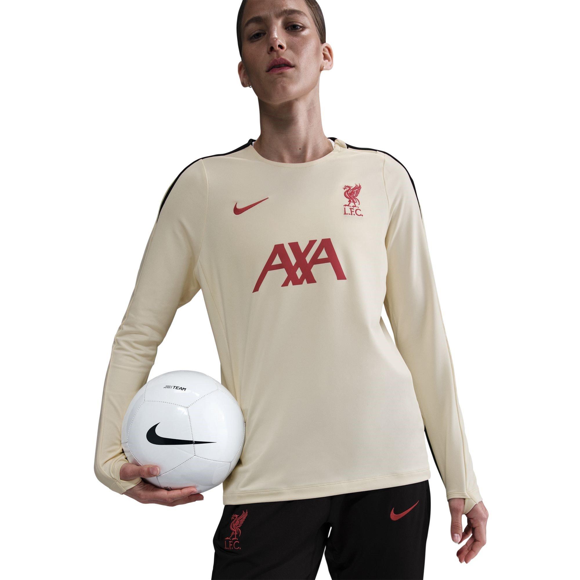 Nike Women's Liverpool Strike Crew Neck Top 2025 2026 - Coconut/Red - 12 (M)