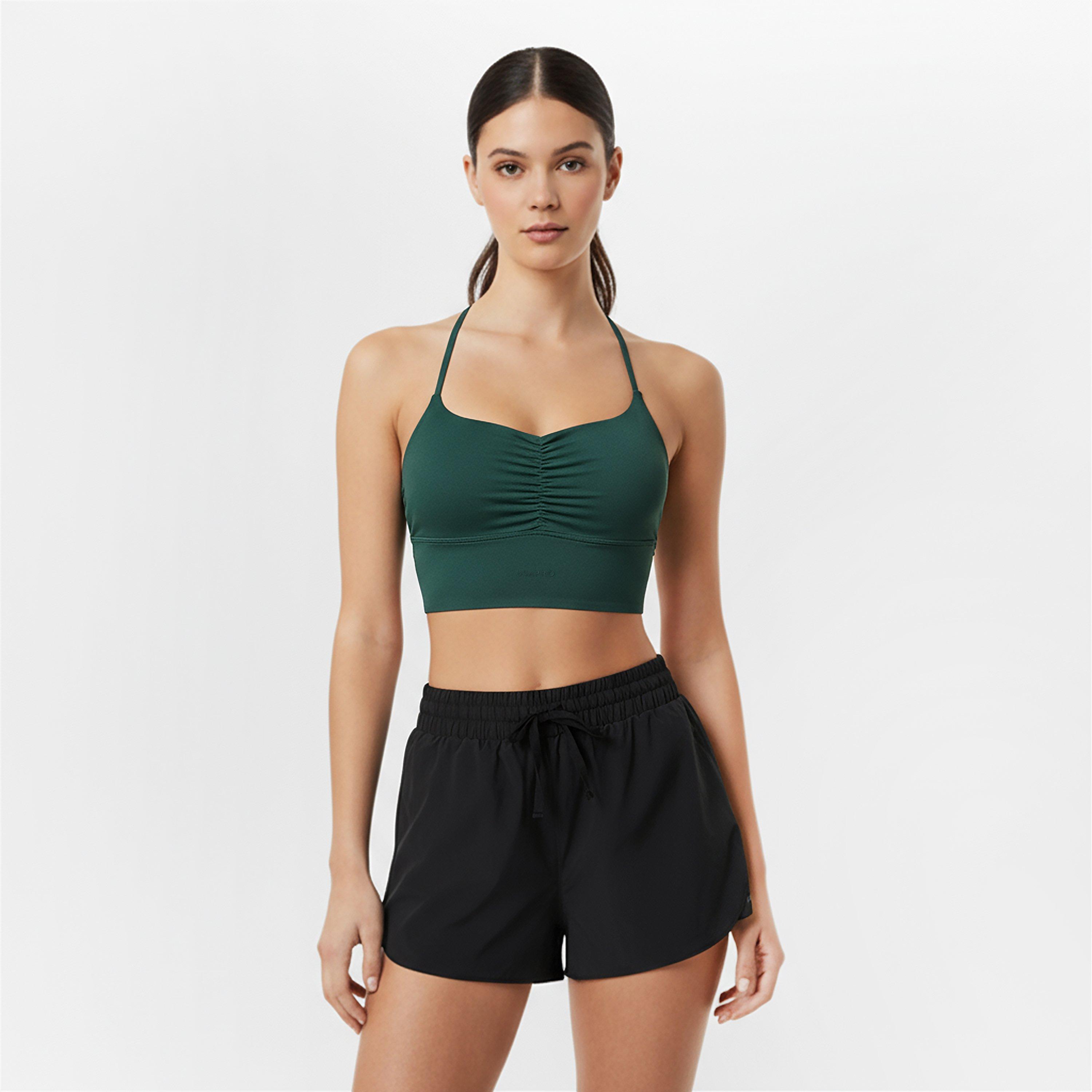 Khaki - USA Pro - Pro Ruched Bra Womens - 3