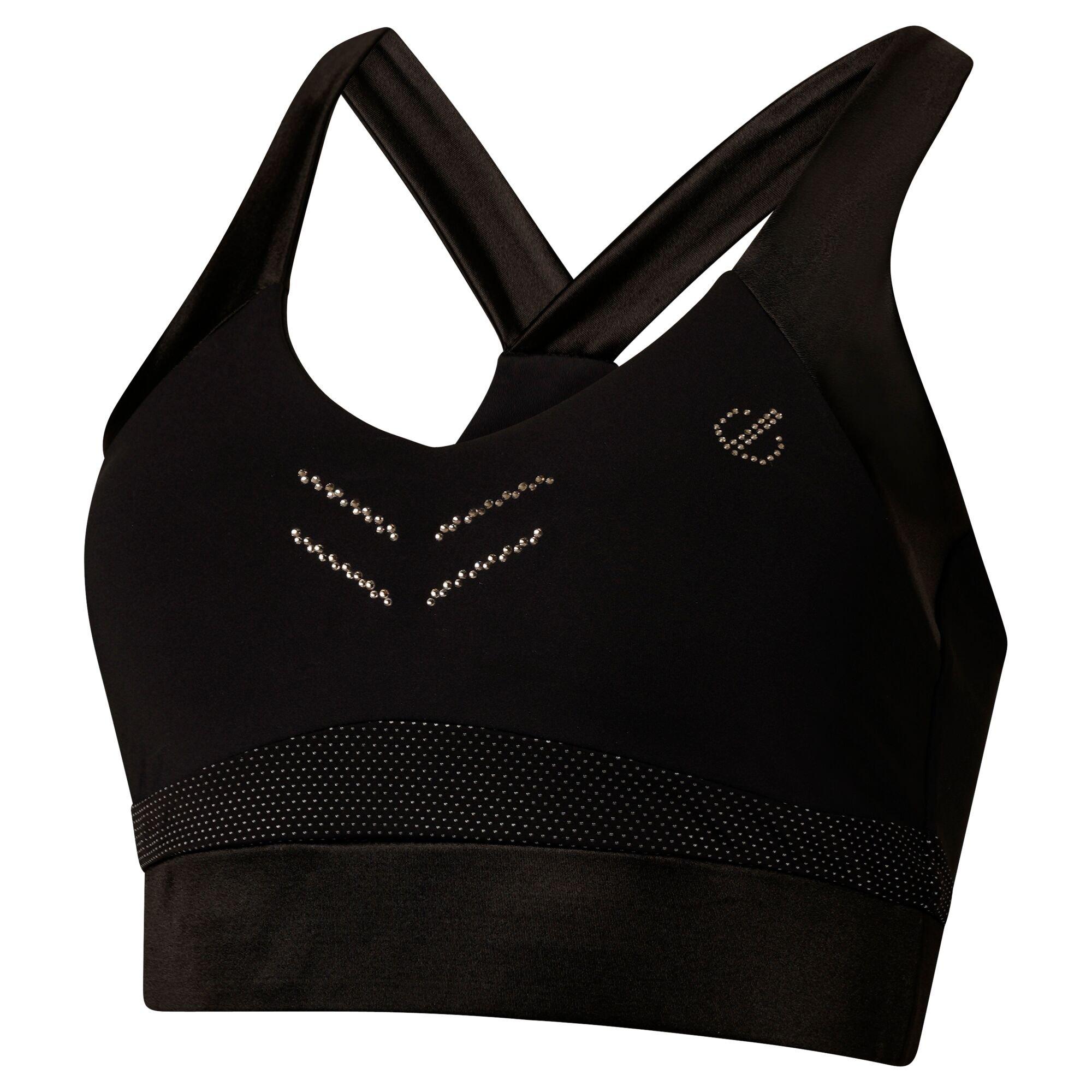 Zwart - Dare 2b - Dare2B Dri-FIT Crystalise Soft Touch Sports Bra Womens - 2