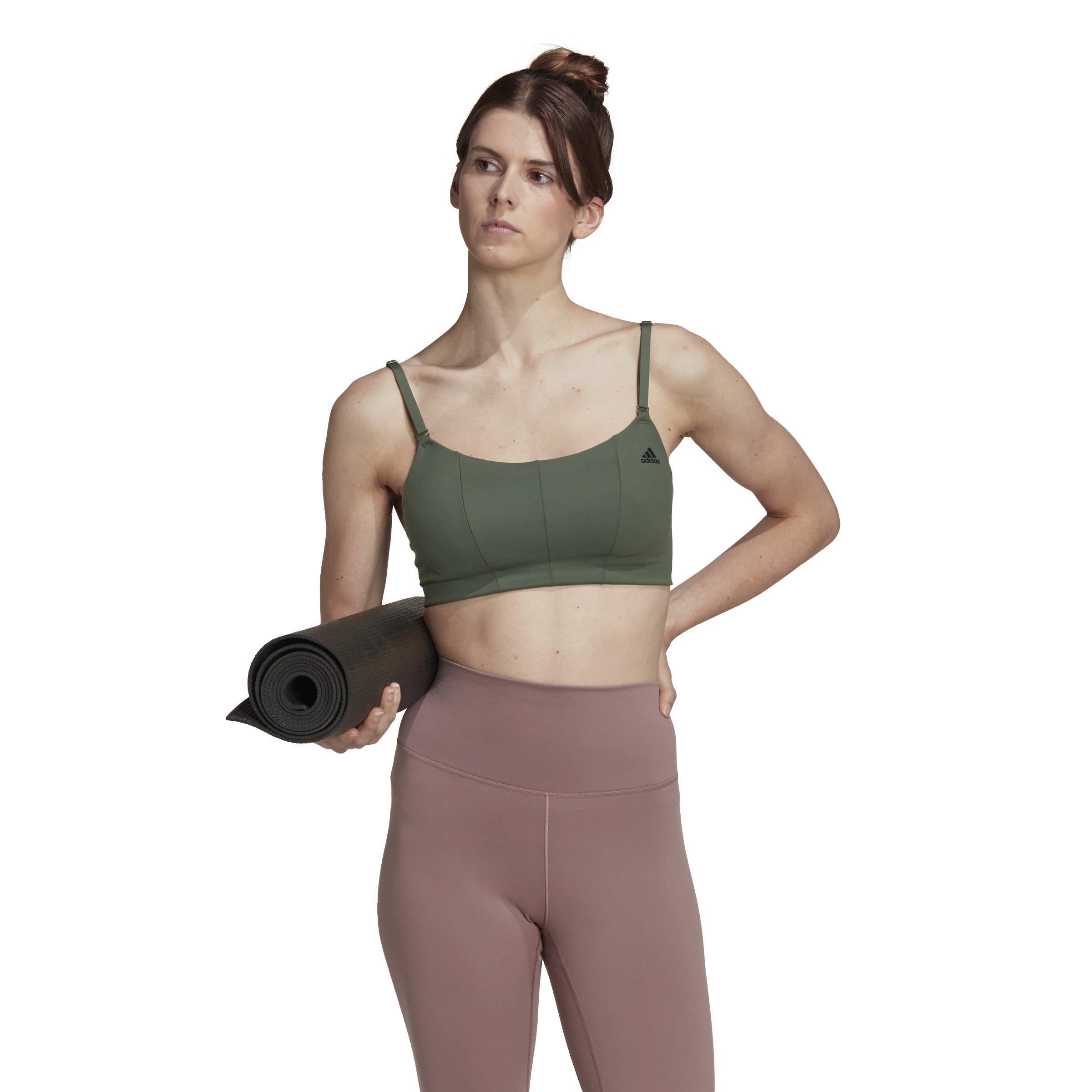 Zelena - adidas - Yoga Studio Light Support Sports Bra Womens - 2