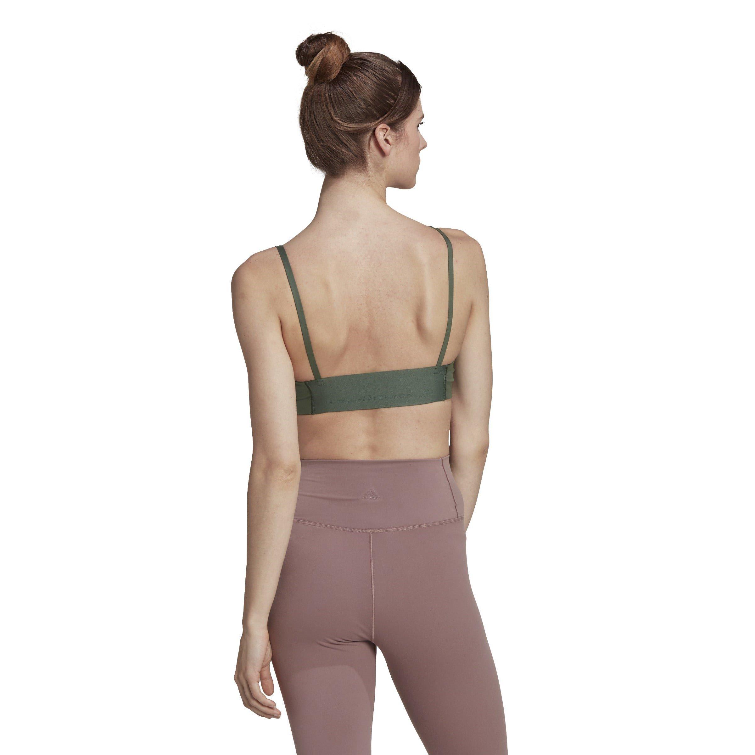 Zelena - adidas - Yoga Studio Light Support Sports Bra Womens - 3