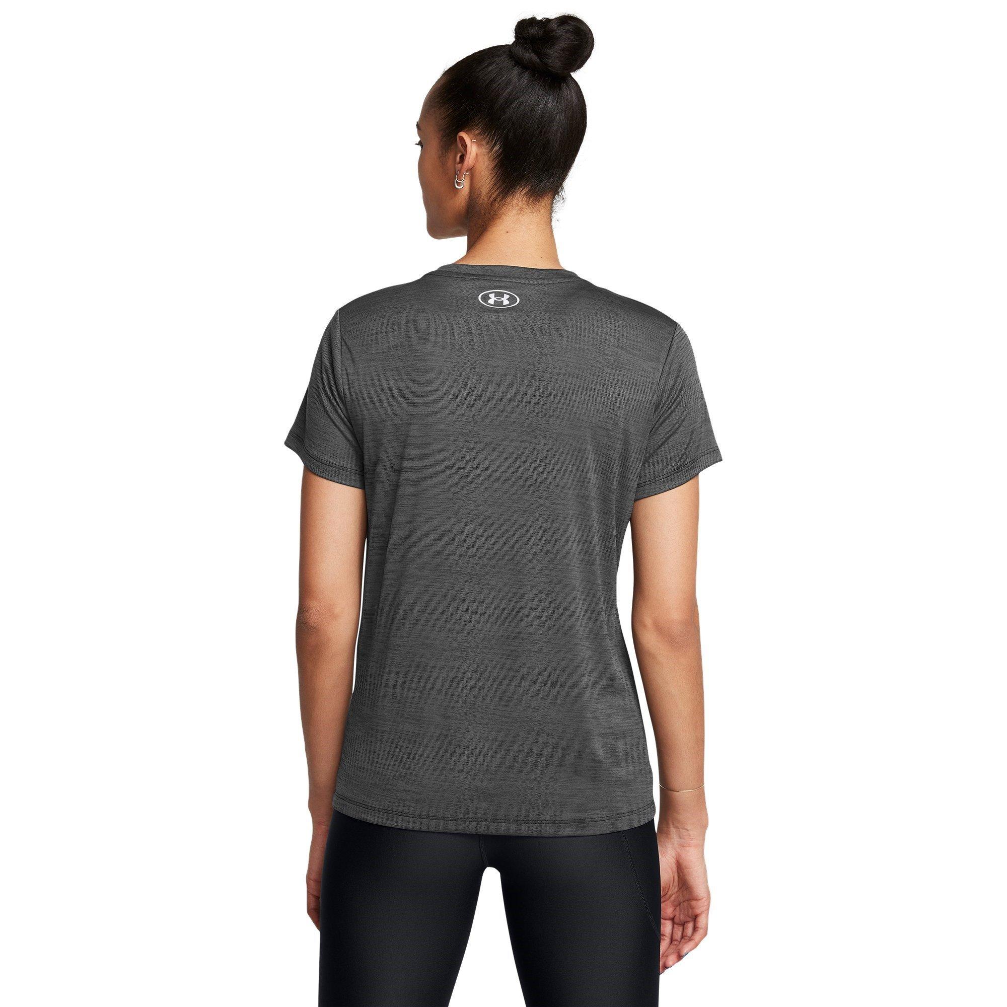 Black/M.Silver - Under Armour - Velocity Twist V-Neck Short Sleeve Tee Womens - 2