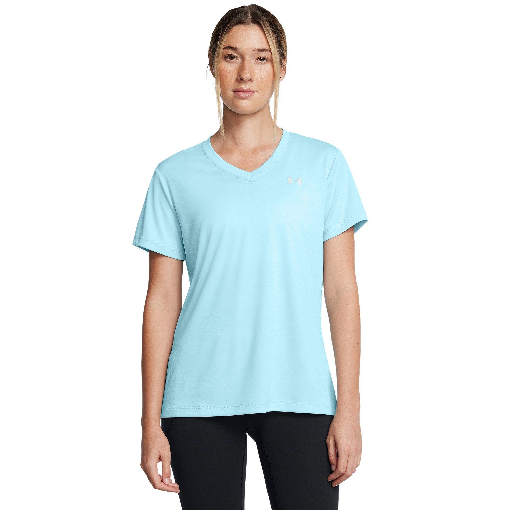 Bilzzard/Silver - Under Armour - Velocity Twist V-Neck Short Sleeve Tee Womens - 2