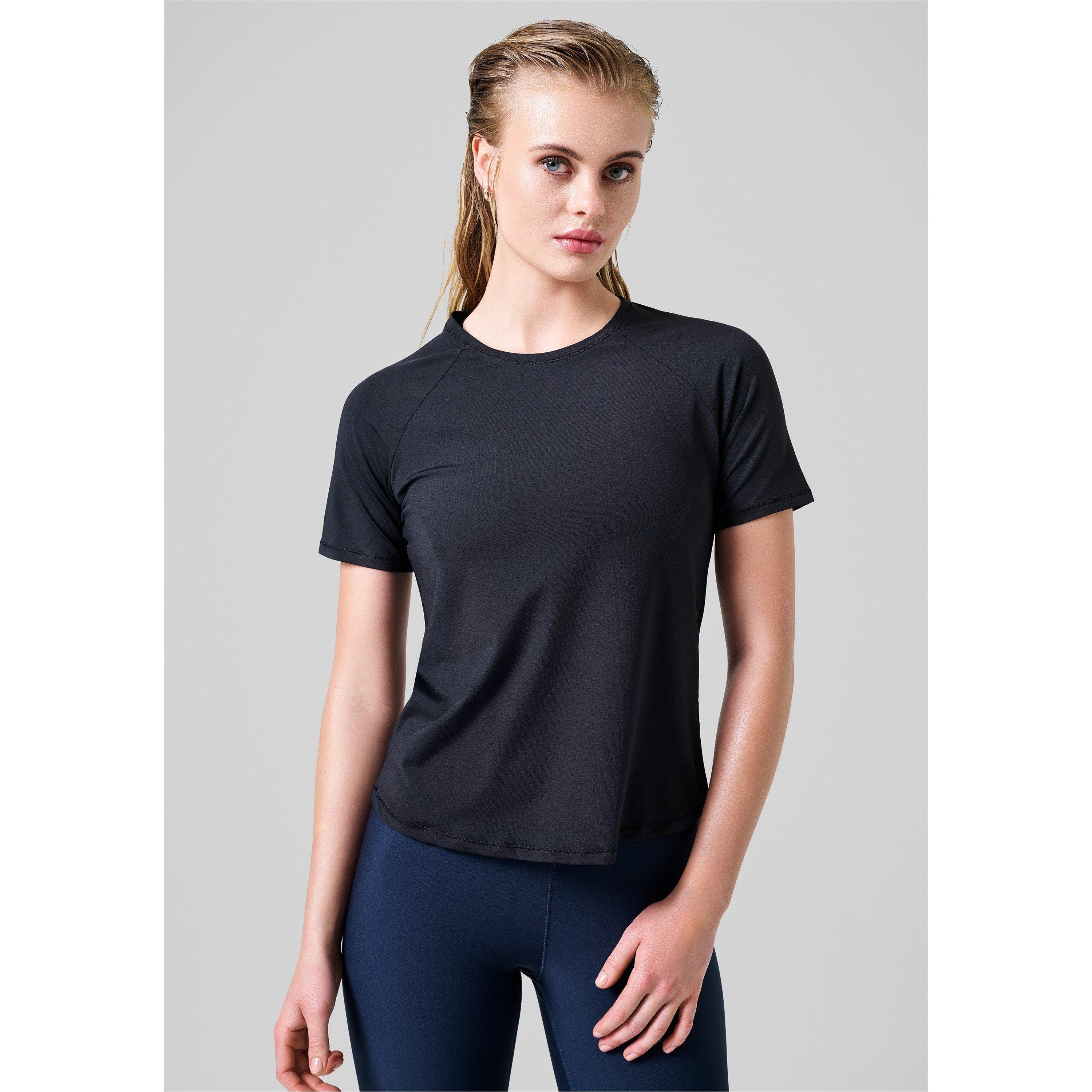 Casall Women's Short-Sleeve Performance Gym Top - Black - 16 (XL)