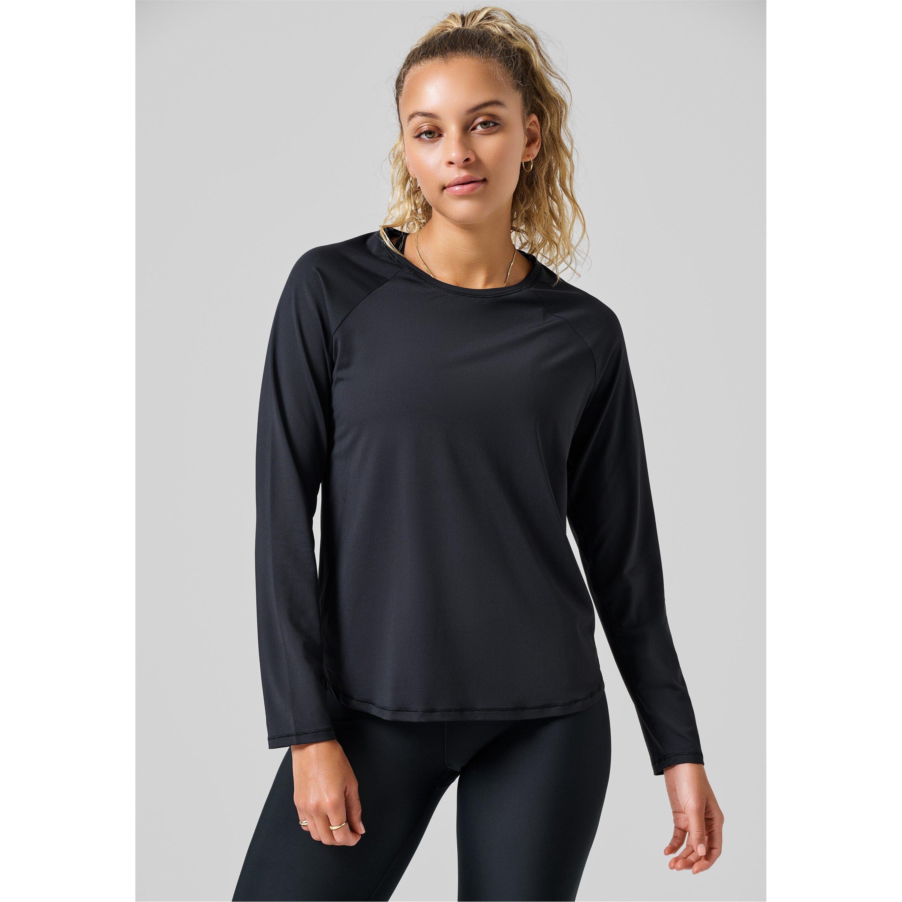 Casall Women's Long-Sleeve Performance Gym Top - Black - 16 (XL)