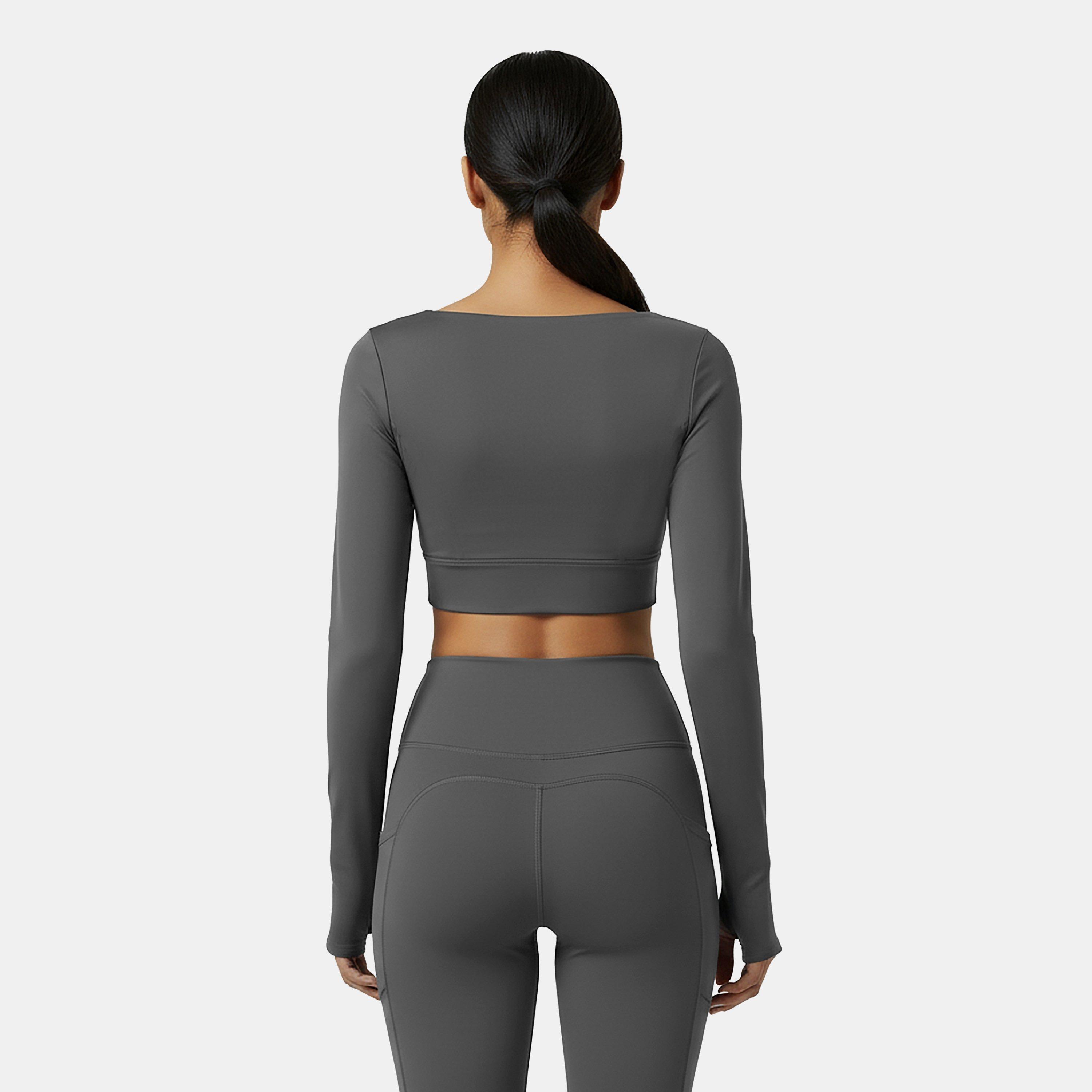 Shark Grey - USA Pro - Pro Ruched LS Womens - 4