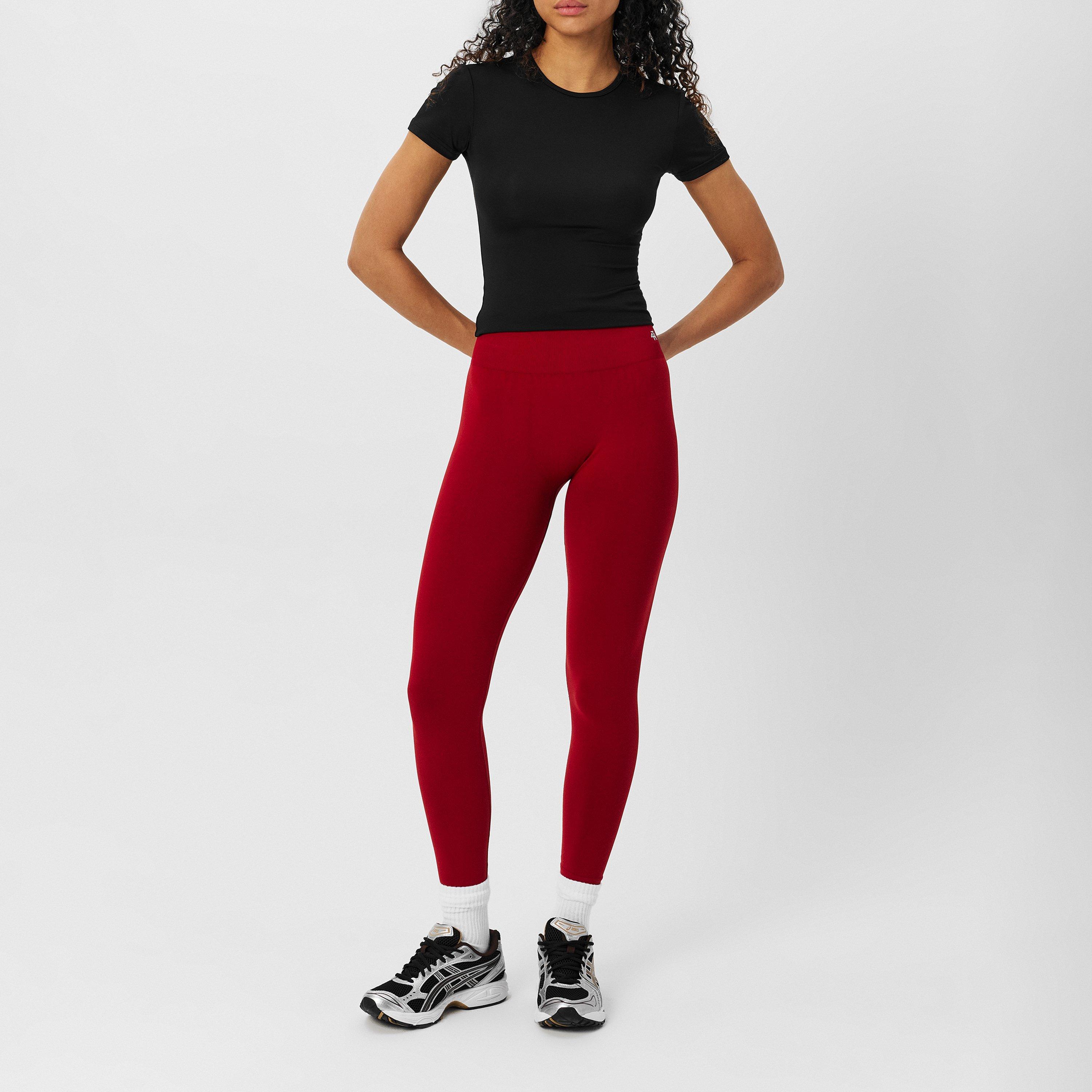 Red - 4th and Reckless - Women's Seamless Performance Gym Leggings - 6