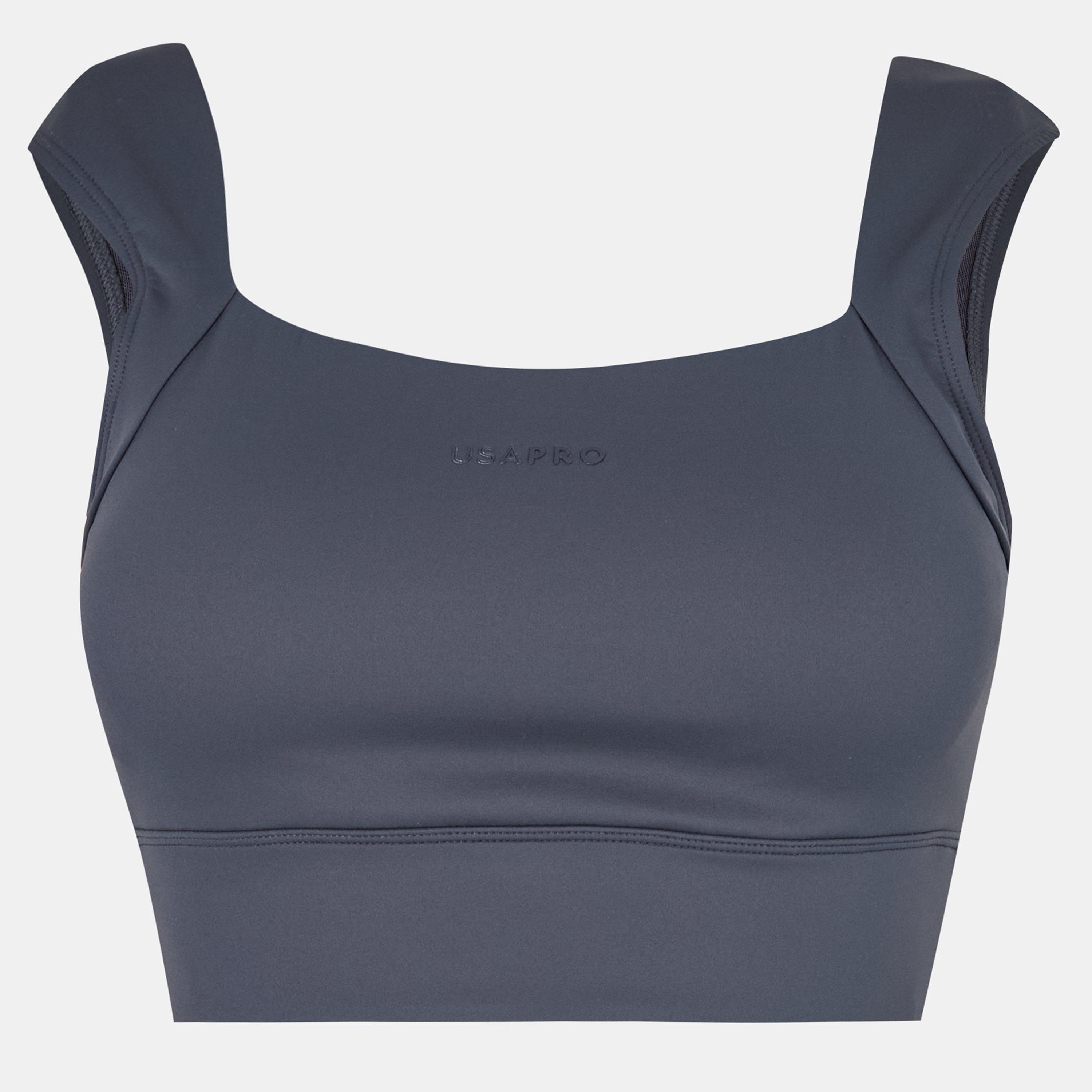 Shark Grey - USA Pro - Ruched LS Bra Womens - 1