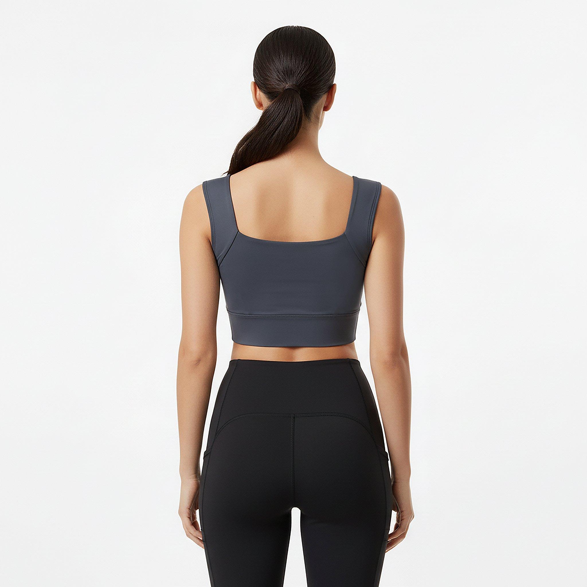 Shark Grey - USA Pro - Pro Ruched LS Bra Womens - 4