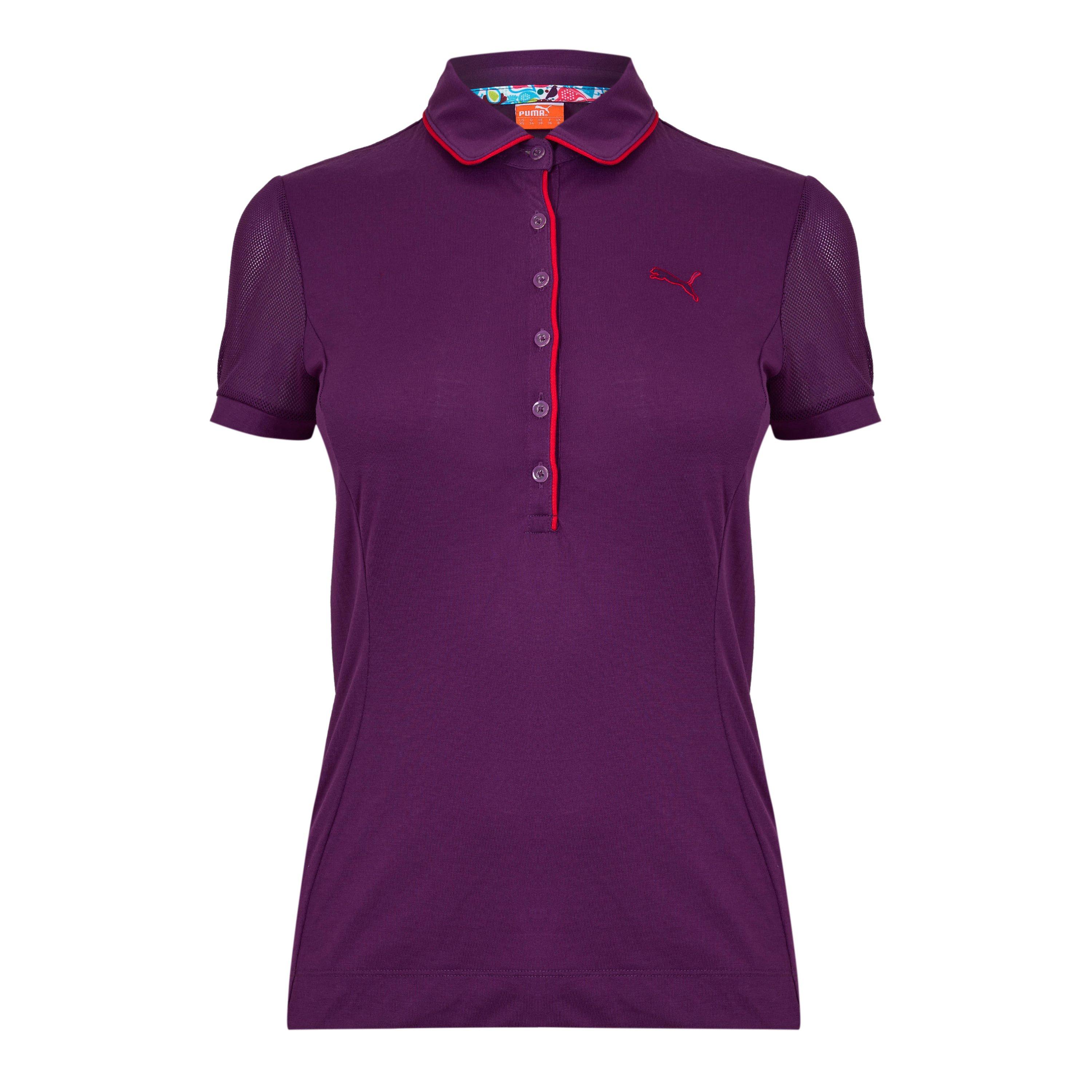 Purple - Puma - (14) Golf Novely Sleeve Polo Womens - 1