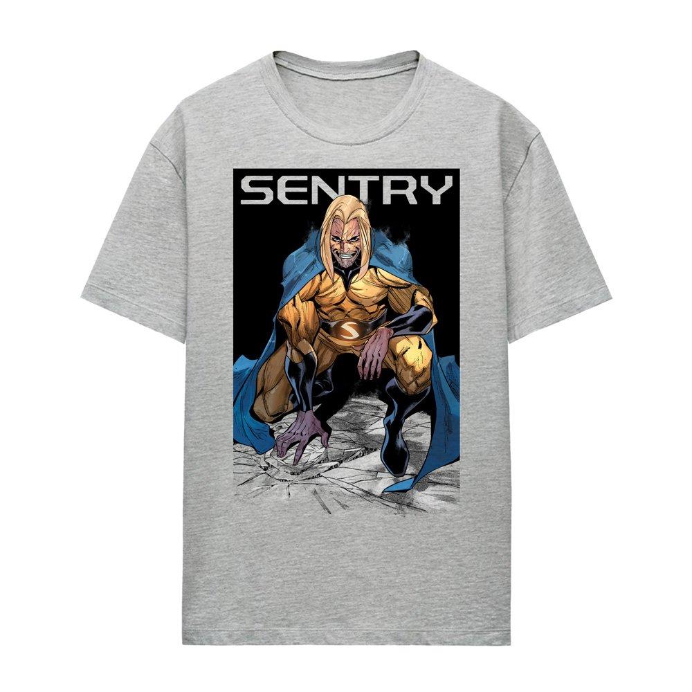 Light Grey - Marvel - Comics Sentry Void Grin T-Shirt Athletic Heather - 4