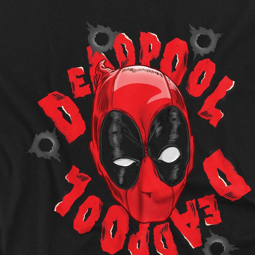 Black - Marvel - Deadpool Head Long Sleeve T-Shirt Black - 2