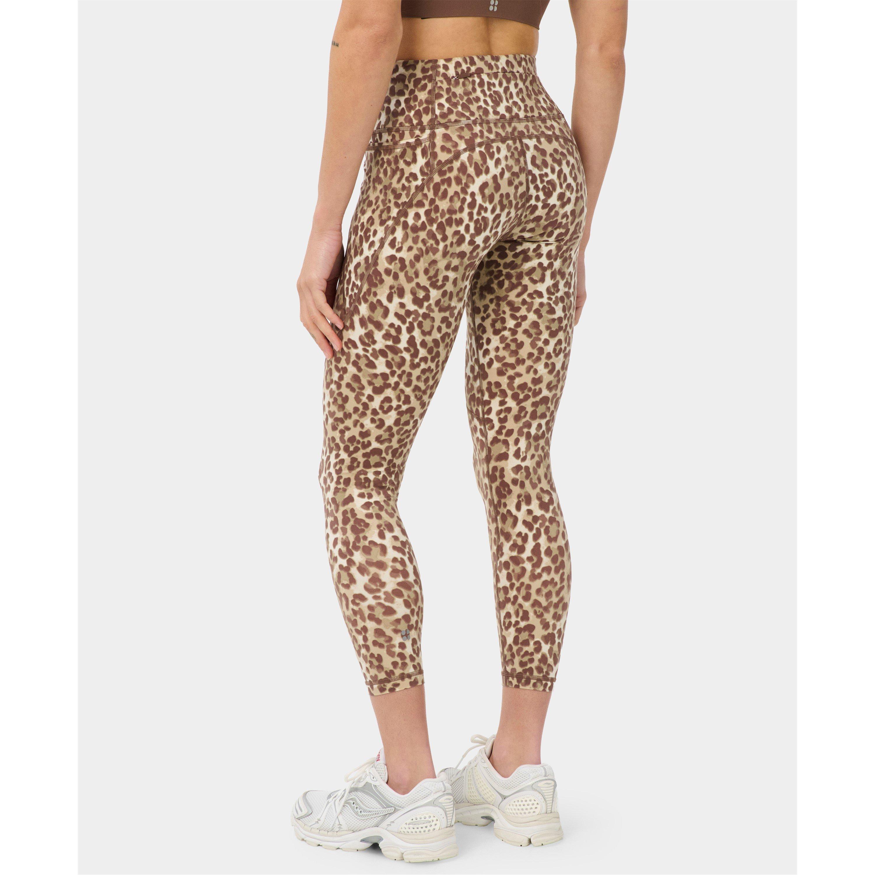 Beige Leo - Sweaty Betty - Women's High Rise Sweat Wicking Performance Gym Leggings - 4
