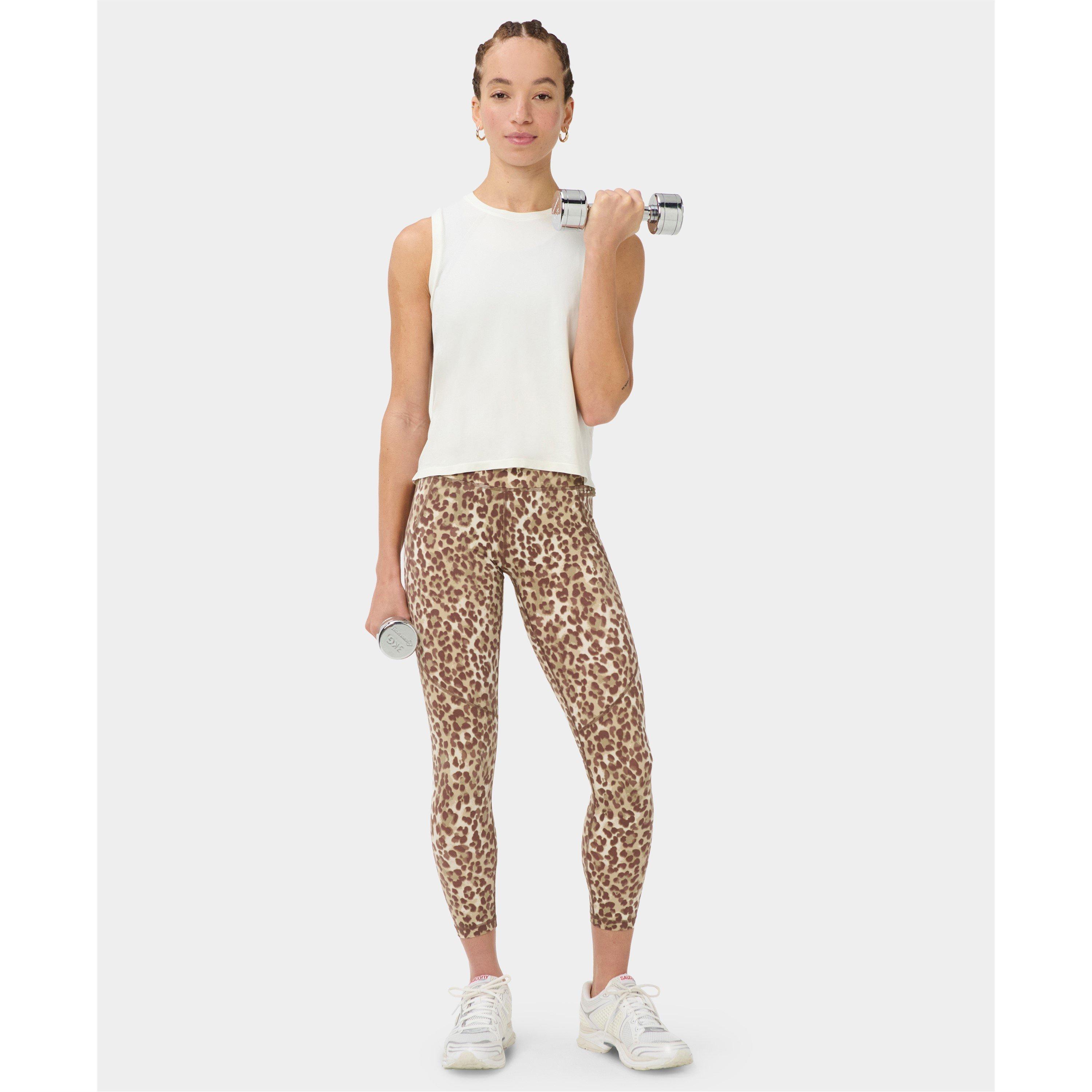 Beige Leo - Sweaty Betty - Women's High Rise Sweat Wicking Performance Gym Leggings - 6
