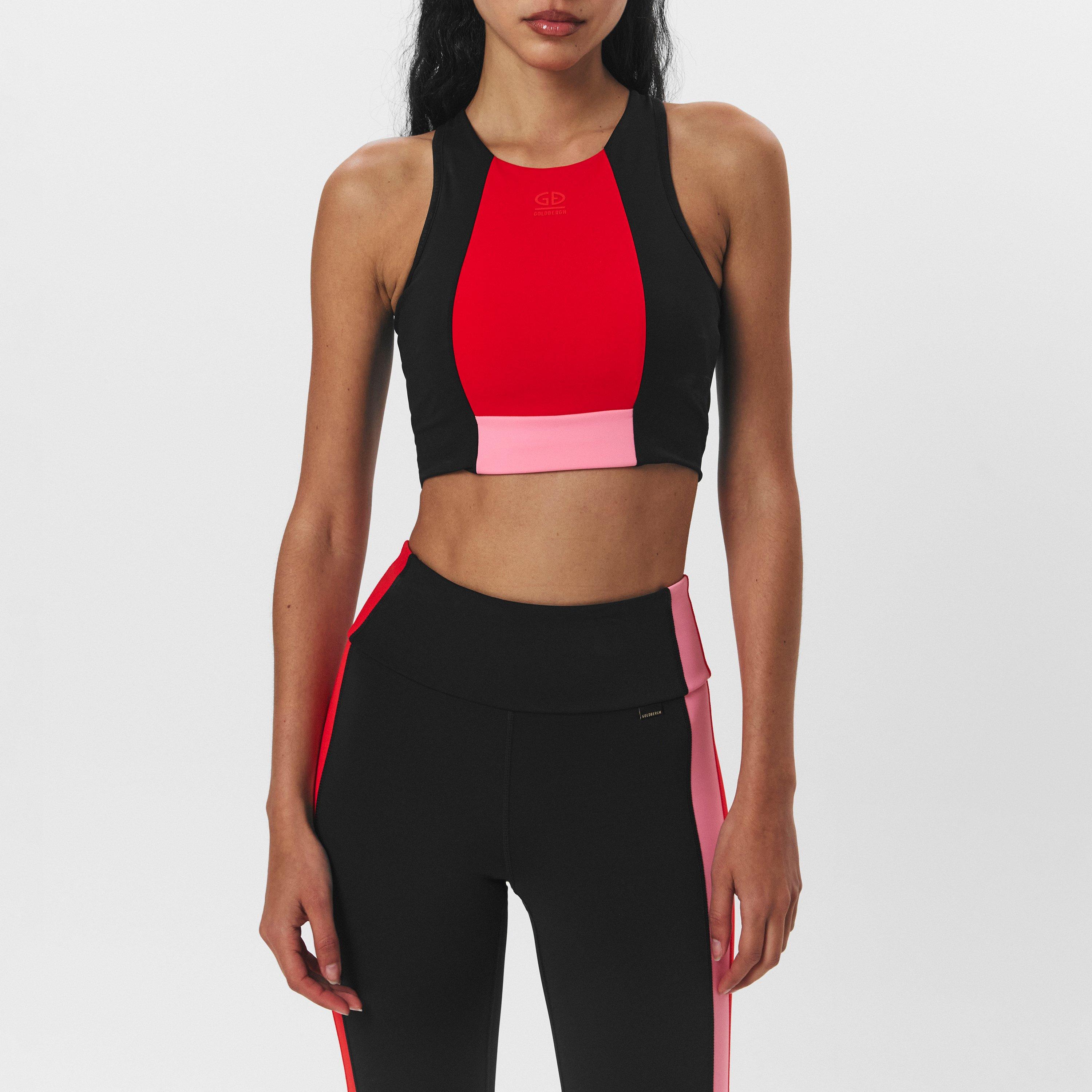 Sunset/Salmon - Goldbergh - Women's Gold Facade Medium Impact Sports Bra - 3