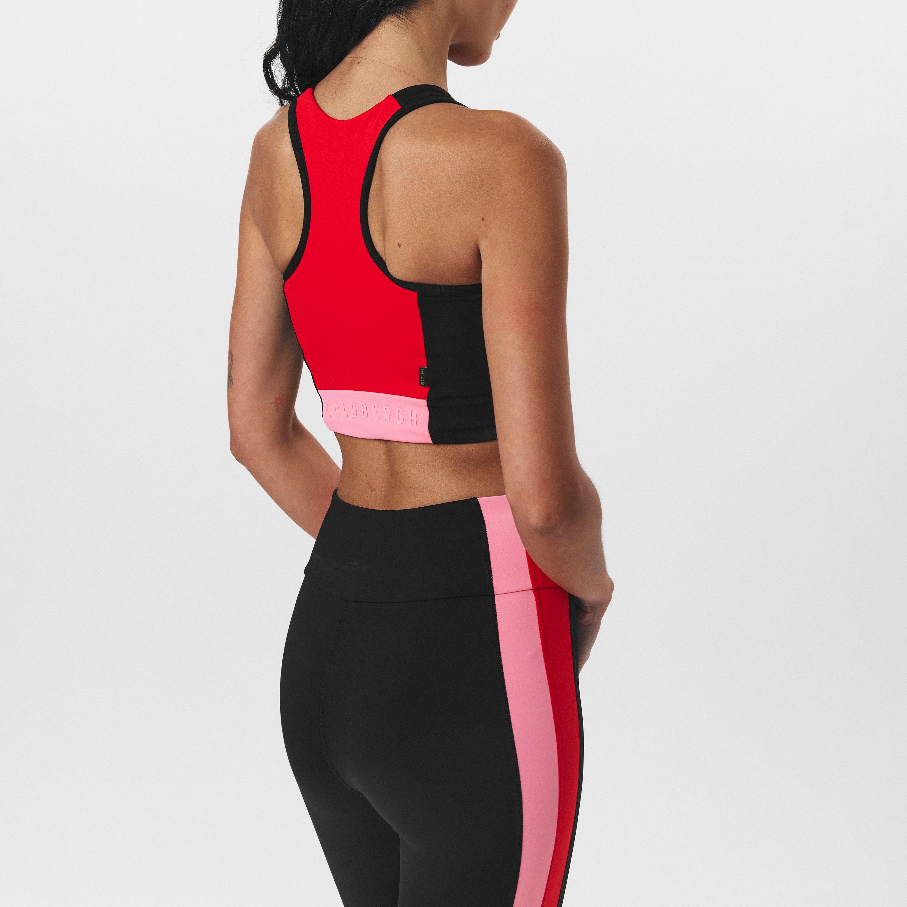 Sunset/Salmon - Goldbergh - Women's Gold Facade Medium Impact Sports Bra - 4