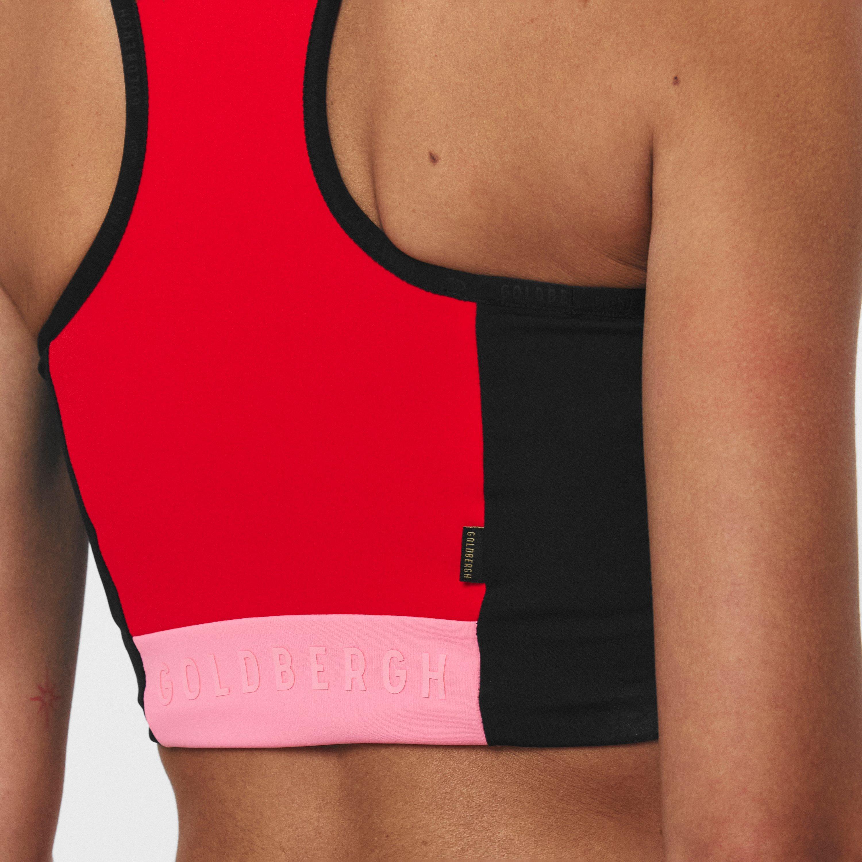 Sunset/Salmon - Goldbergh - Women's Gold Facade Medium Impact Sports Bra - 5