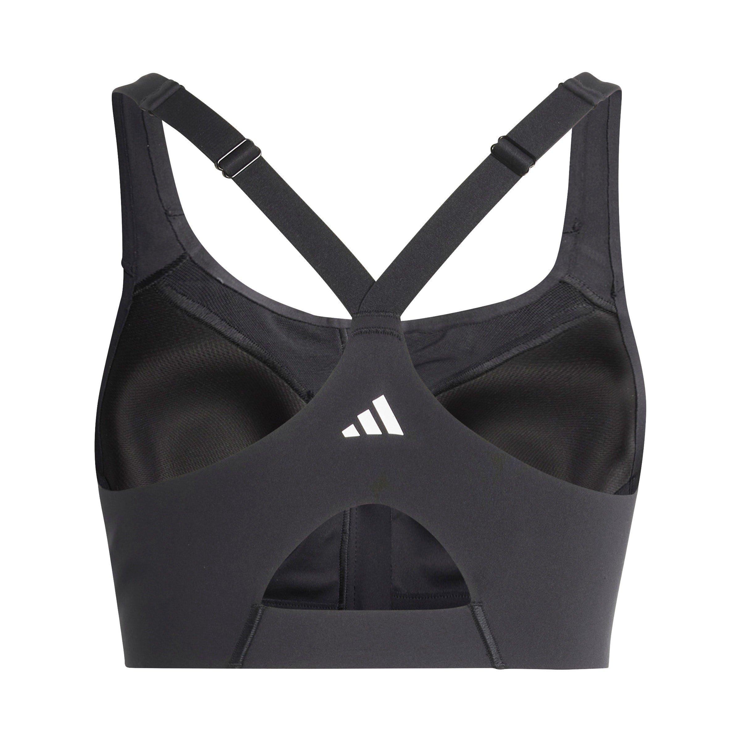 Black - adidas - Zipped High Impact Sports Bra - 2