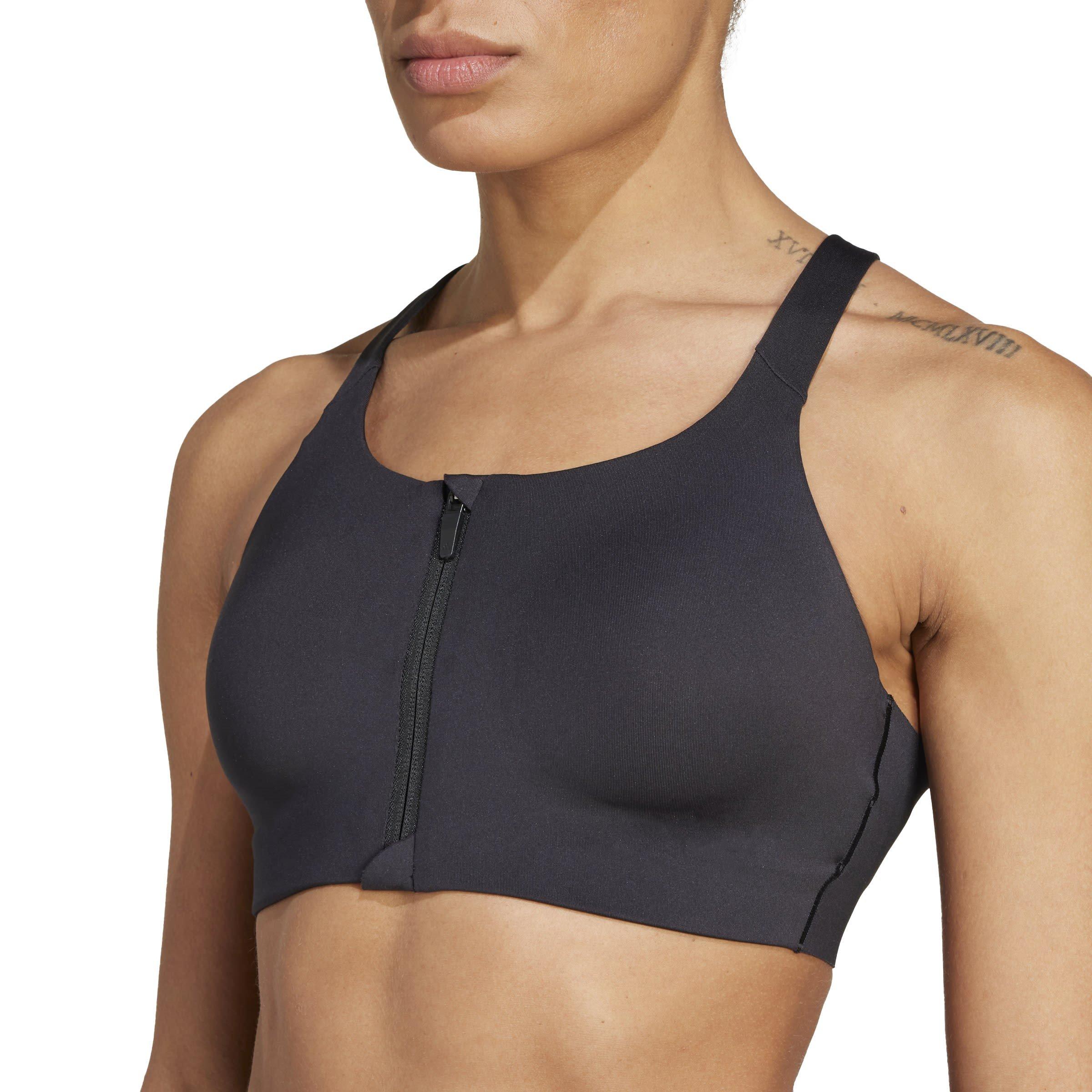 Black - adidas - Zipped High Impact Sports Bra - 6
