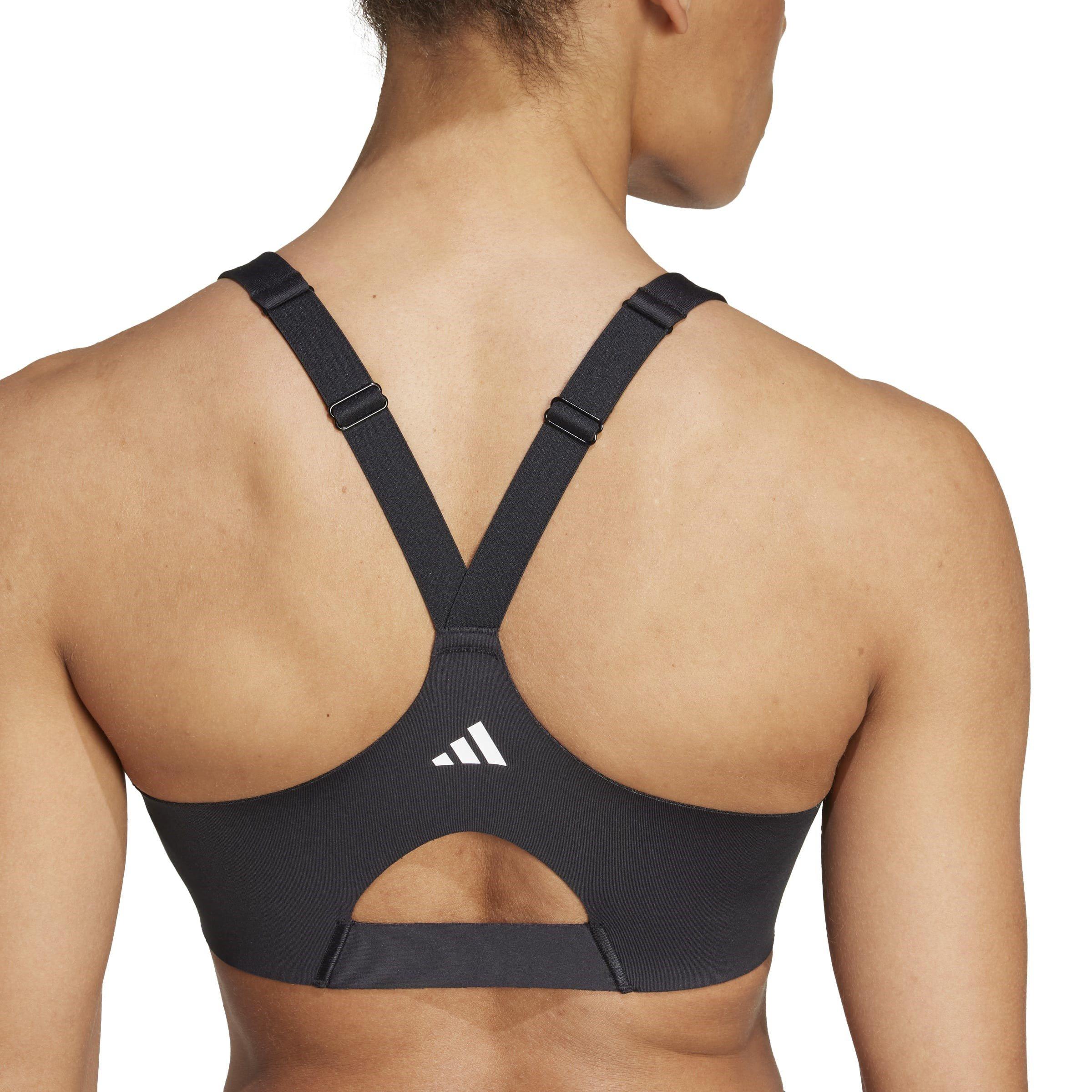 Black - adidas - Zipped High Impact Sports Bra - 7