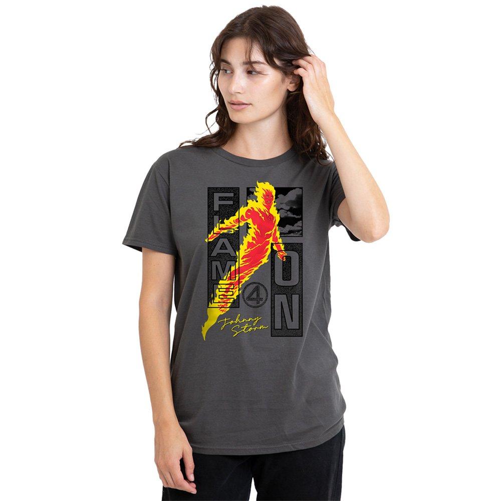 Grey - Marvel - Fantastic Four Flame On Johnny Storm Trend T-Shirt - 1