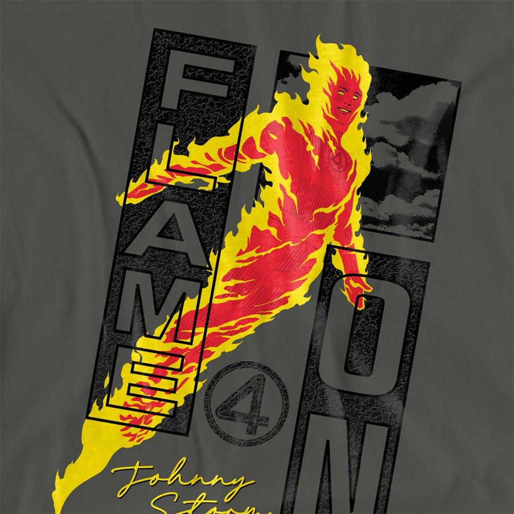 Grey - Marvel - Fantastic Four Flame On Johnny Storm Trend T-Shirt - 2