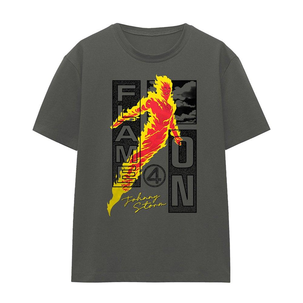 Grey - Marvel - Fantastic Four Flame On Johnny Storm Trend T-Shirt - 4