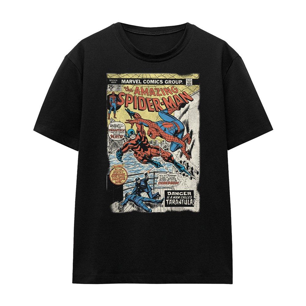 Black - Marvel - Spiderman Retro Tarantula Cover T-Shirt Black - 4