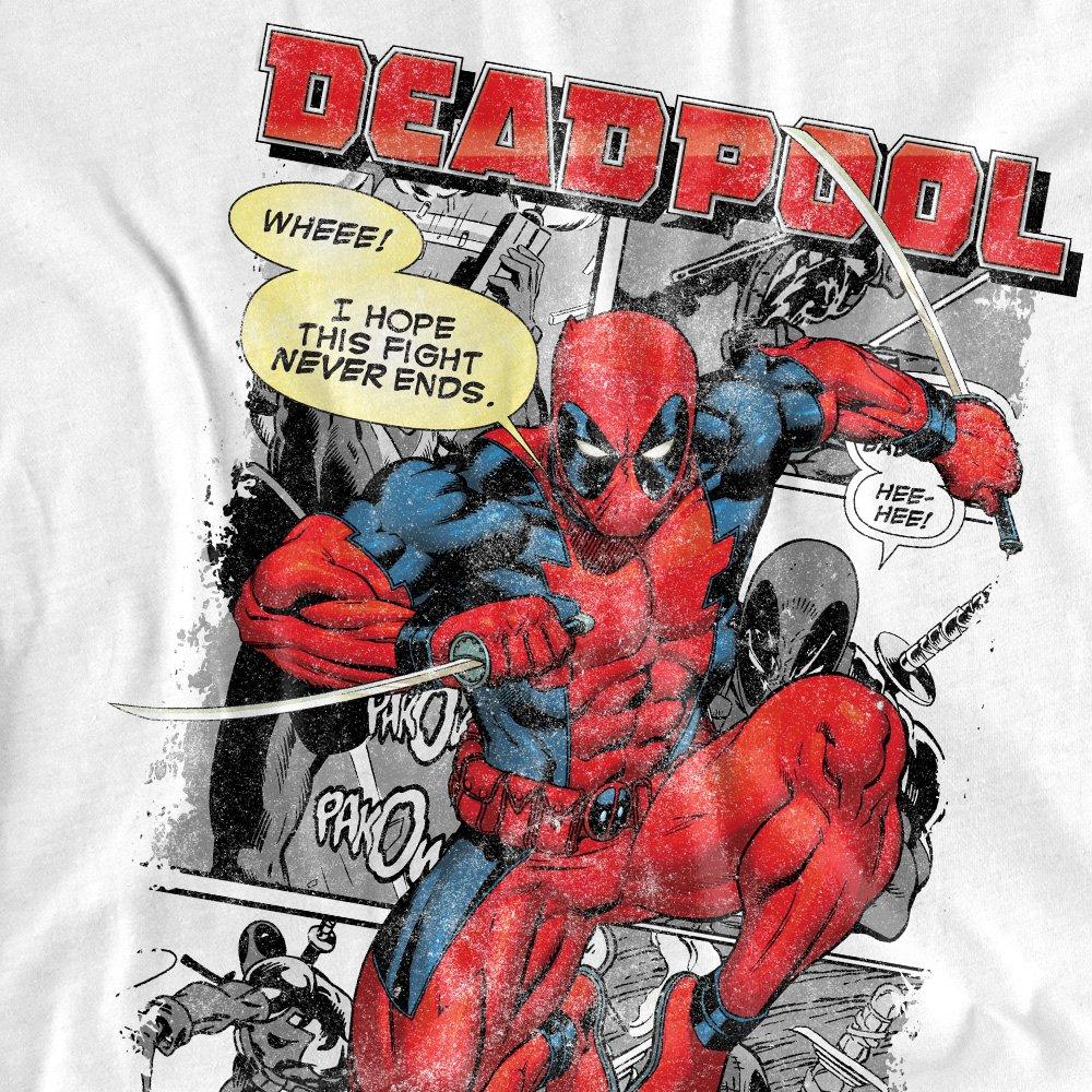 White - Marvel - Deadpool Comic Panels Long Sleeve T-Shirt White - 2