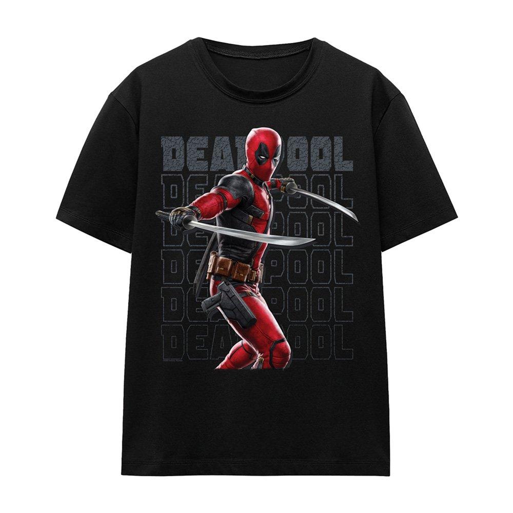 Black - Marvel - Deadpool Wolverine Wade Katanas T-Shirt Black - 4