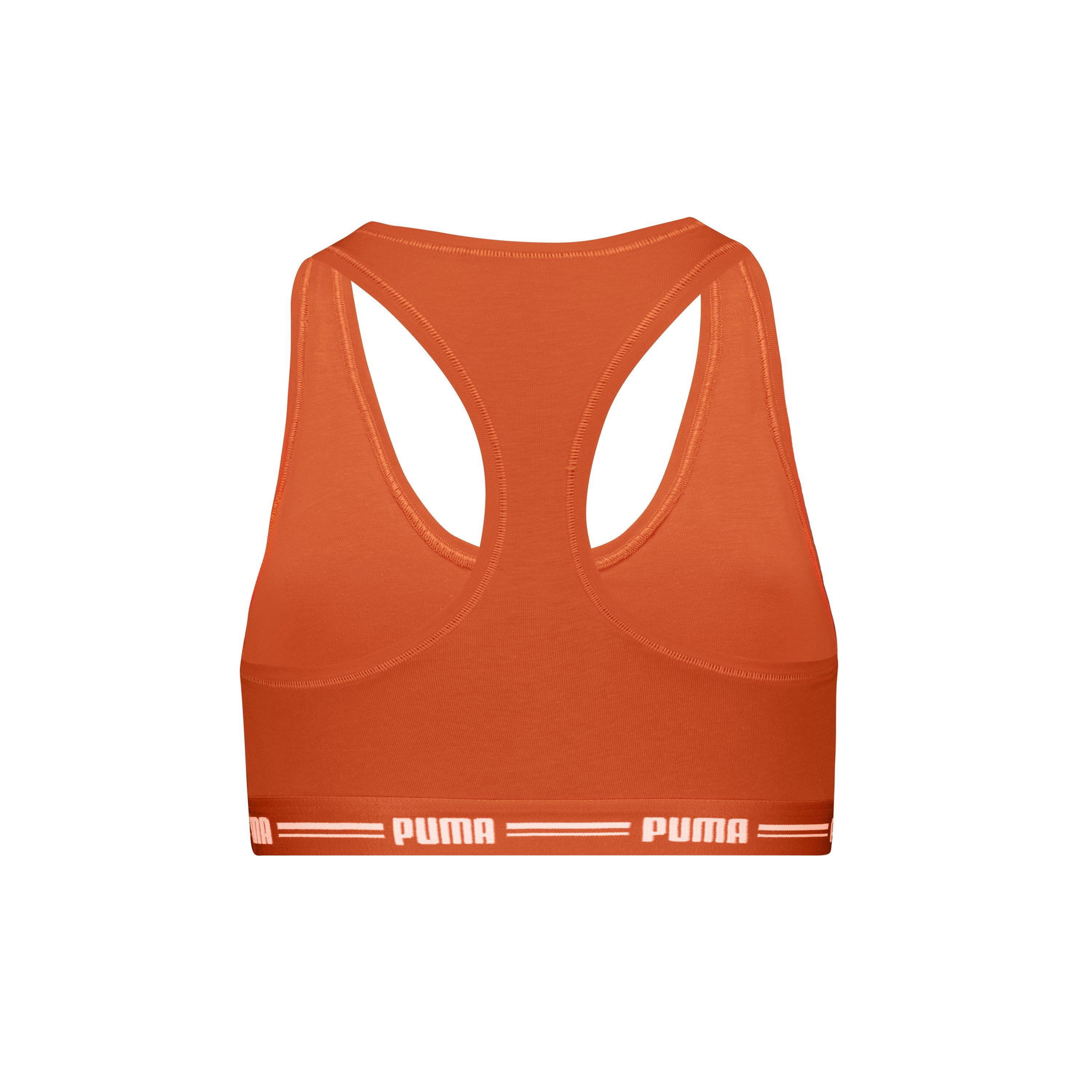 Flame Orange - Puma - Racer Back Low Impact Sports Bra - 2