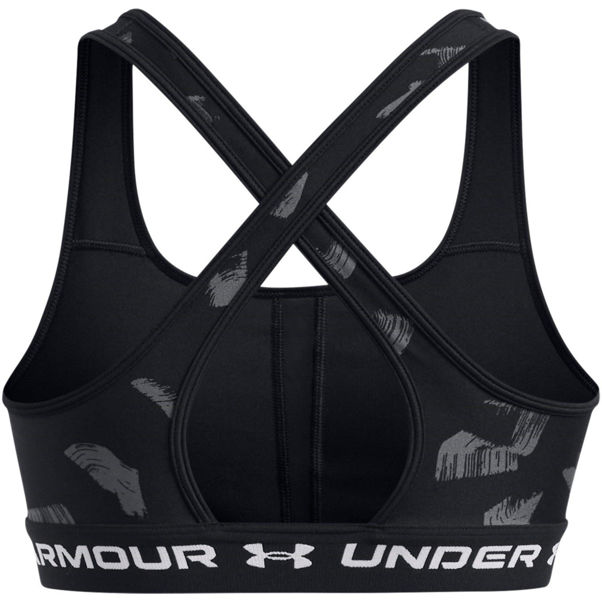 Blk/C.rock/Wht - Under Armour - Under Crossback Printed Womens Medium Support Sports Bra - 2