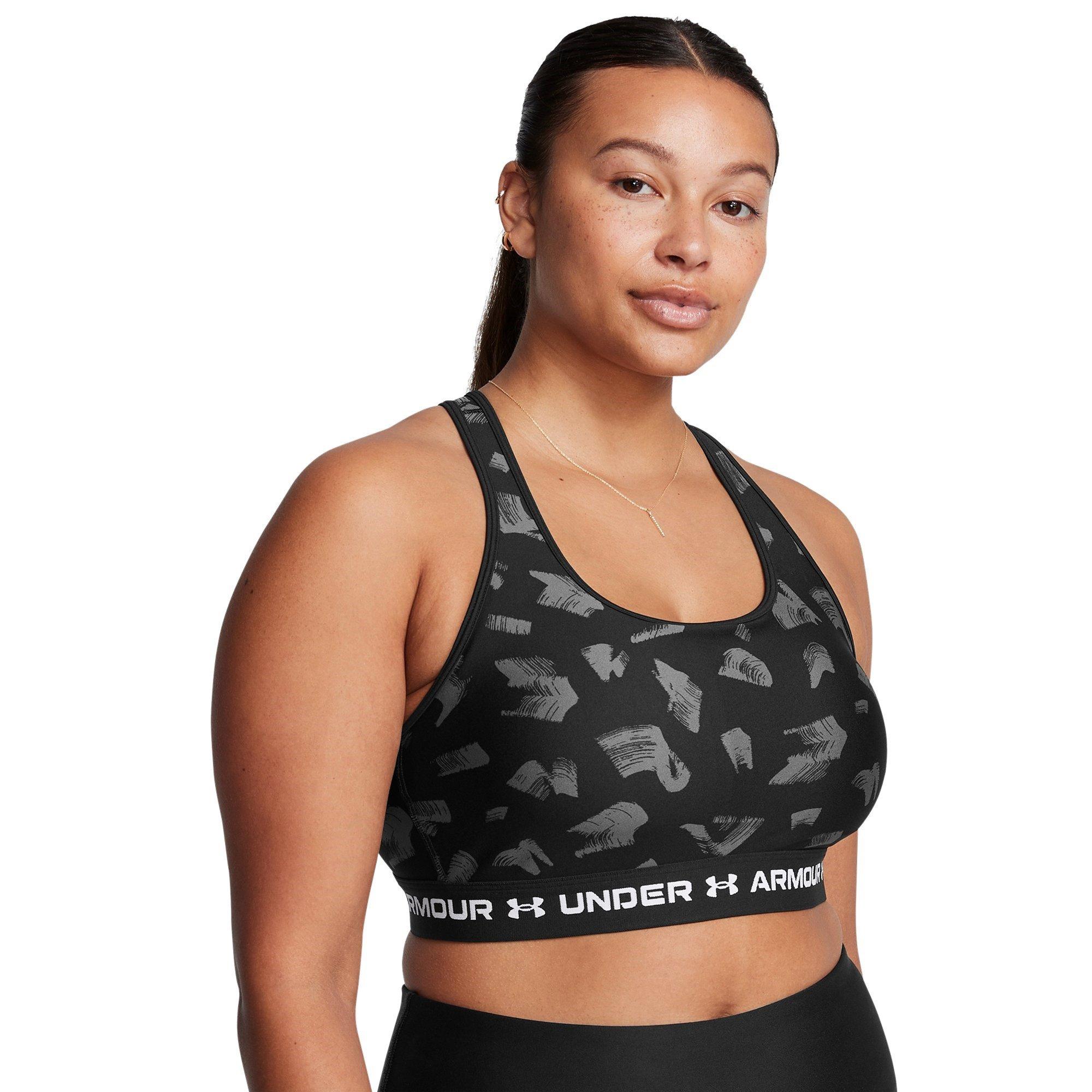 Blk/C.rock/Wht - Under Armour - Under Crossback Printed Womens Medium Support Sports Bra - 11