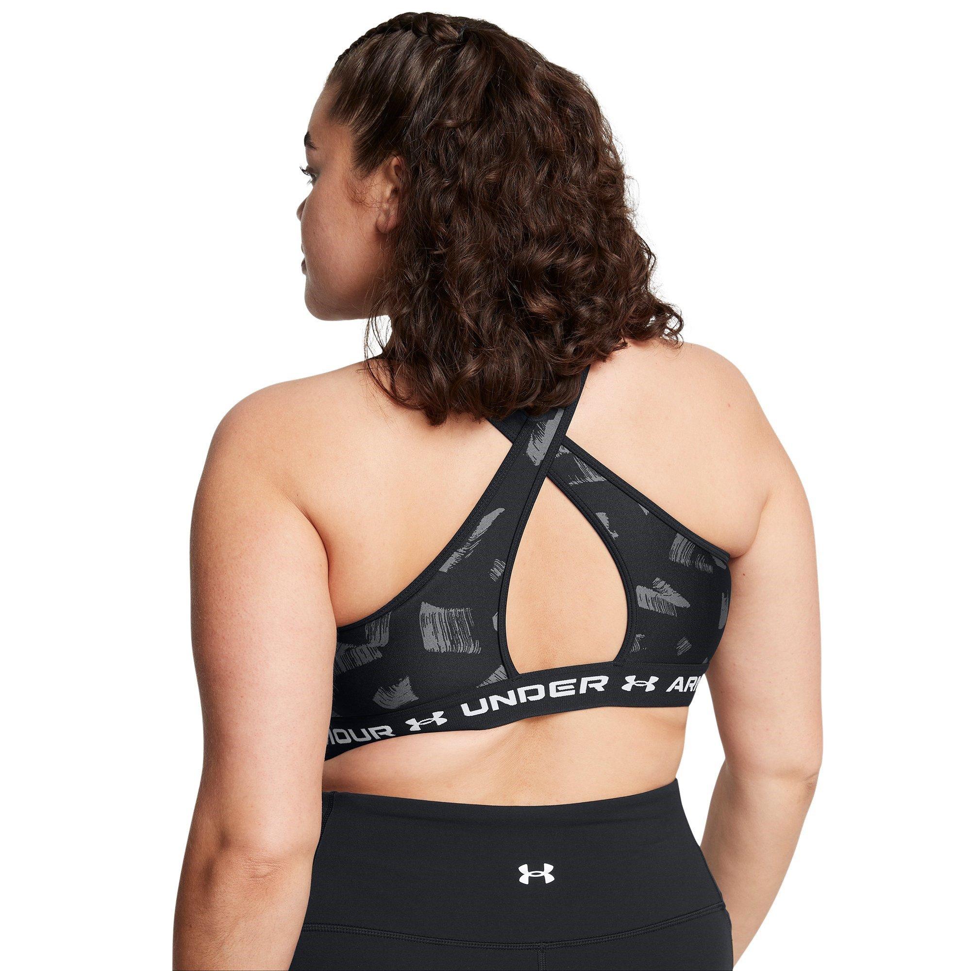 Blk/C.rock/Wht - Under Armour - Under Crossback Printed Womens Medium Support Sports Bra - 14