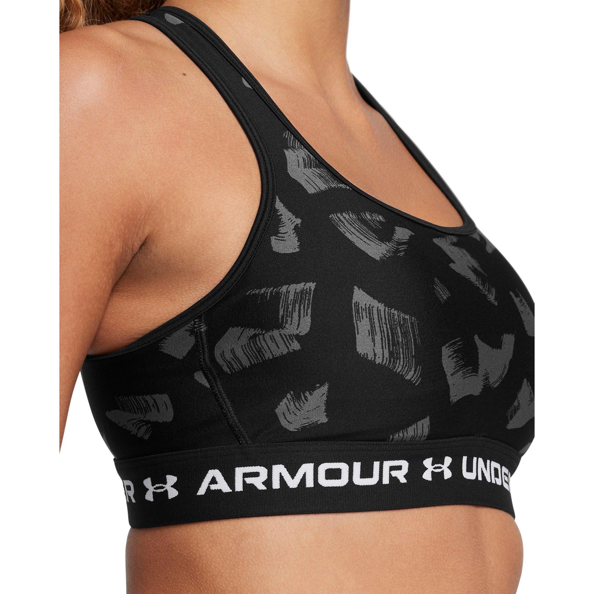 Blk/C.rock/Wht - Under Armour - Under Crossback Printed Womens Medium Support Sports Bra - 15