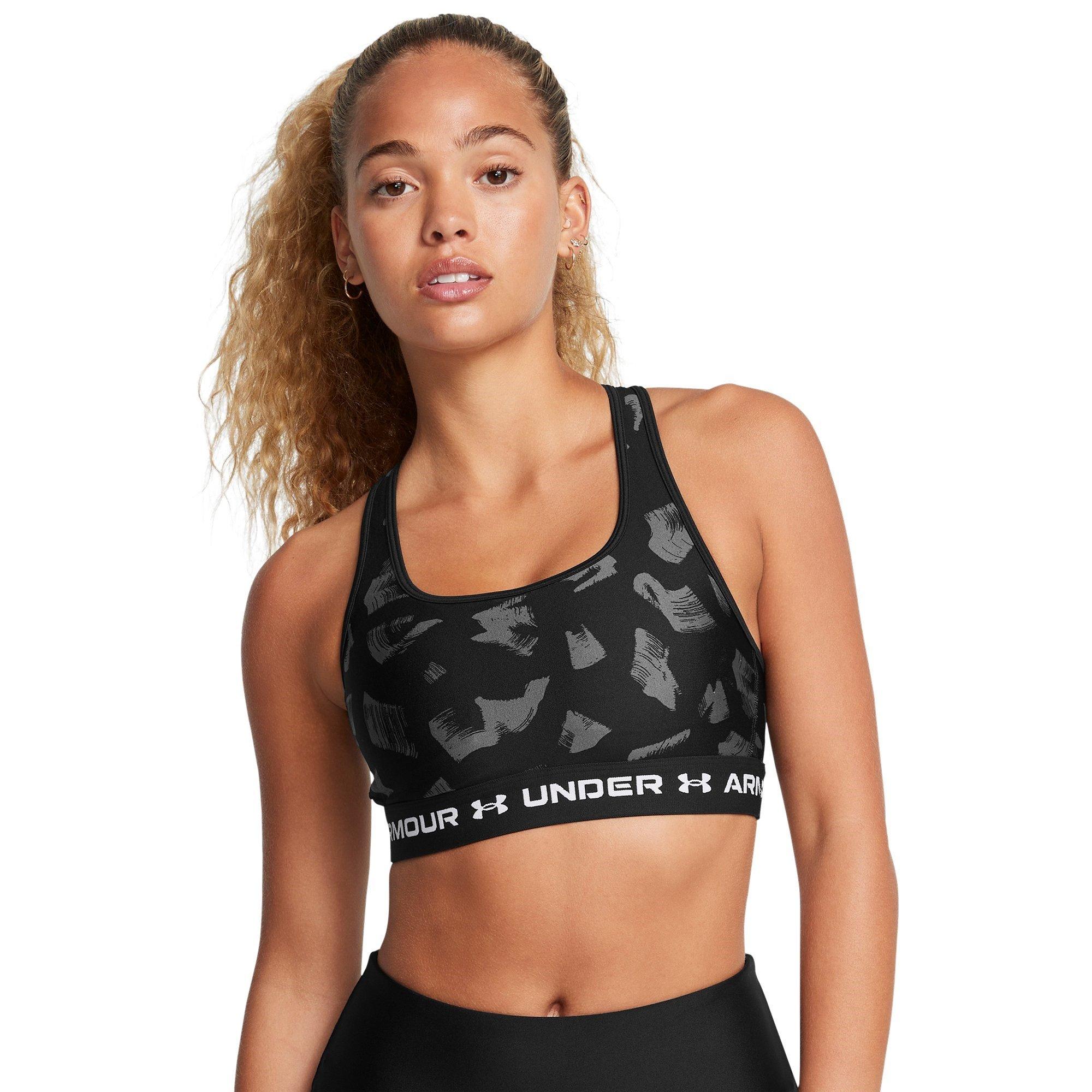 Blk/C.rock/Wht - Under Armour - Under Crossback Printed Womens Medium Support Sports Bra - 3