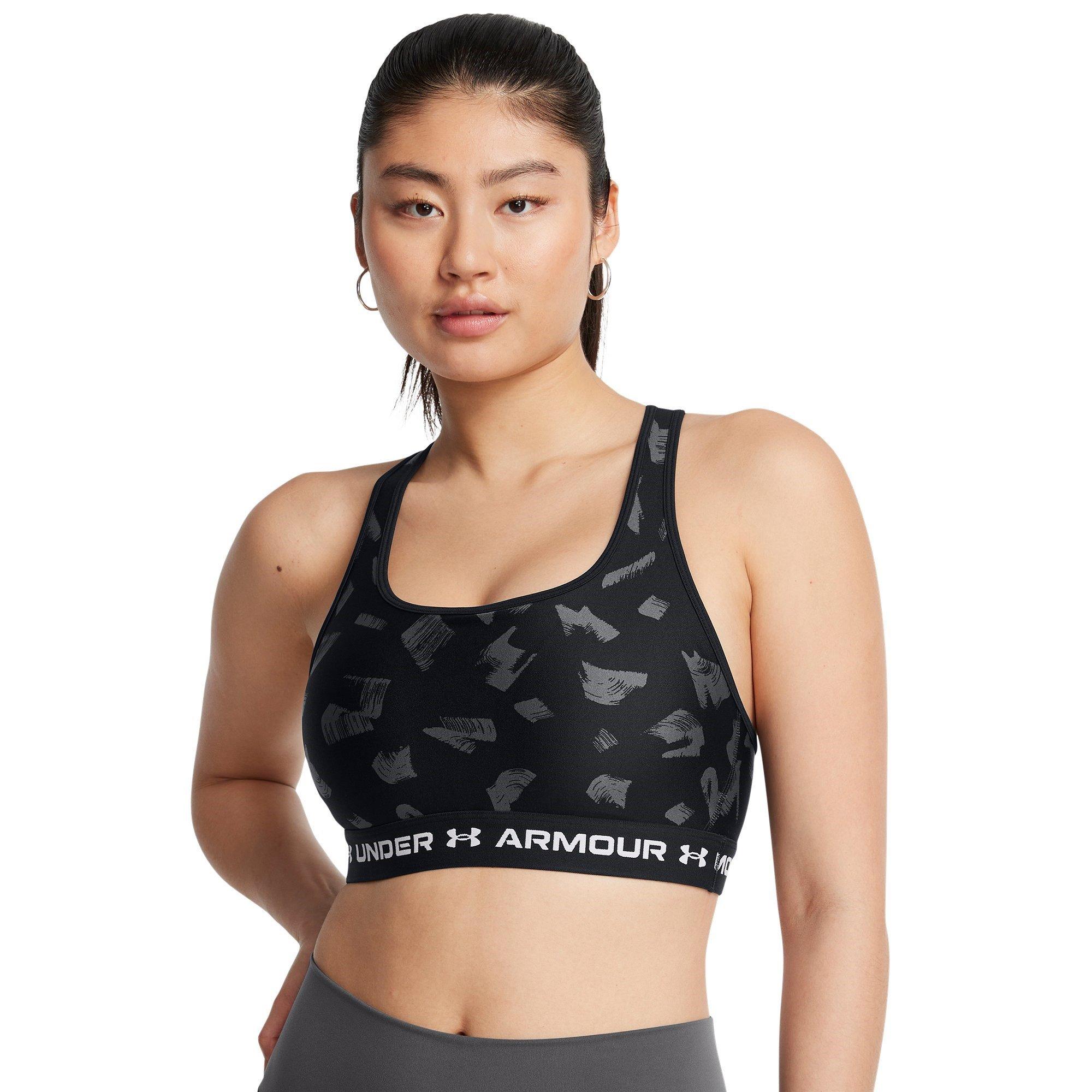 Blk/C.rock/Wht - Under Armour - Under Crossback Printed Womens Medium Support Sports Bra - 7