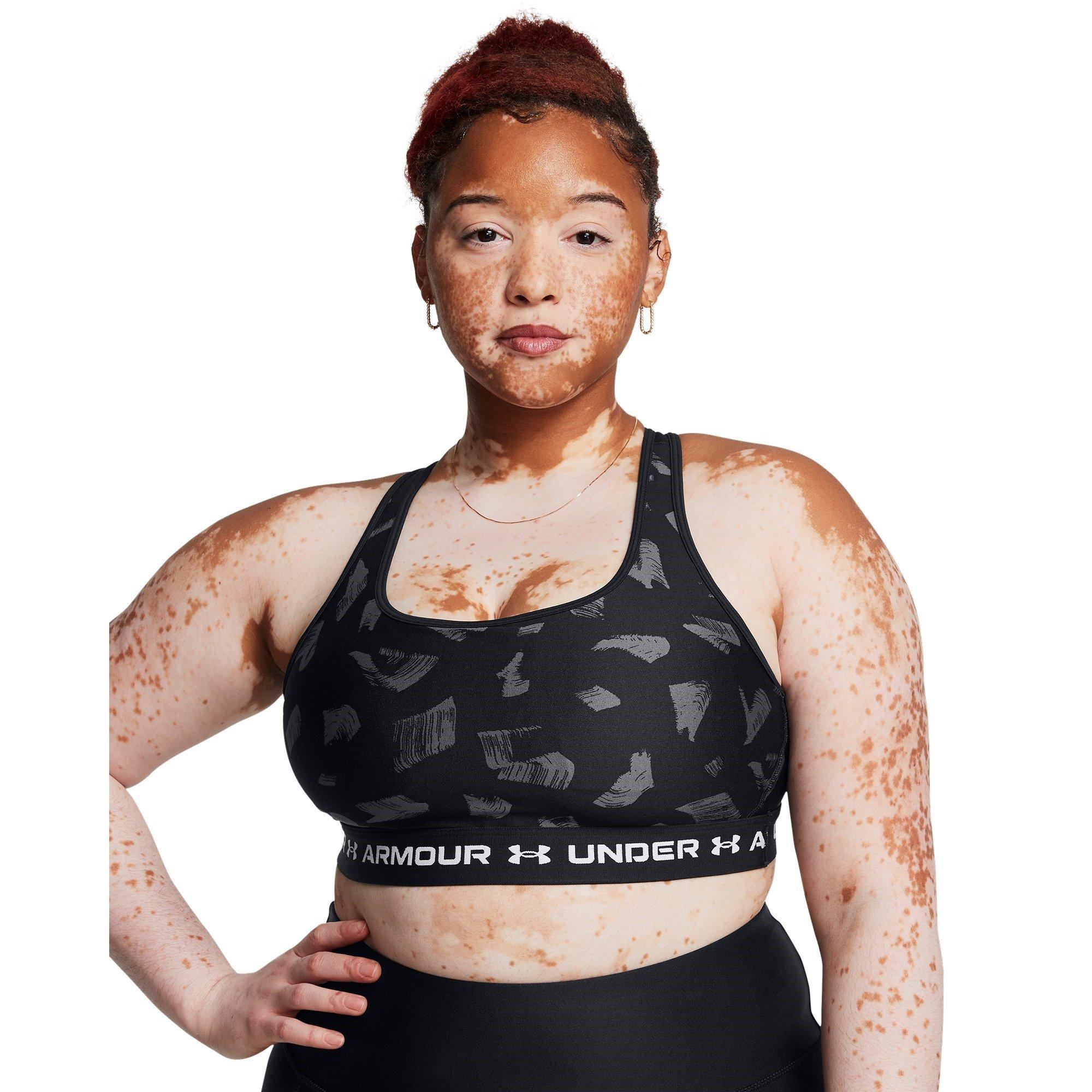 Blk/C.rock/Wht - Under Armour - Under Crossback Printed Womens Medium Support Sports Bra - 9