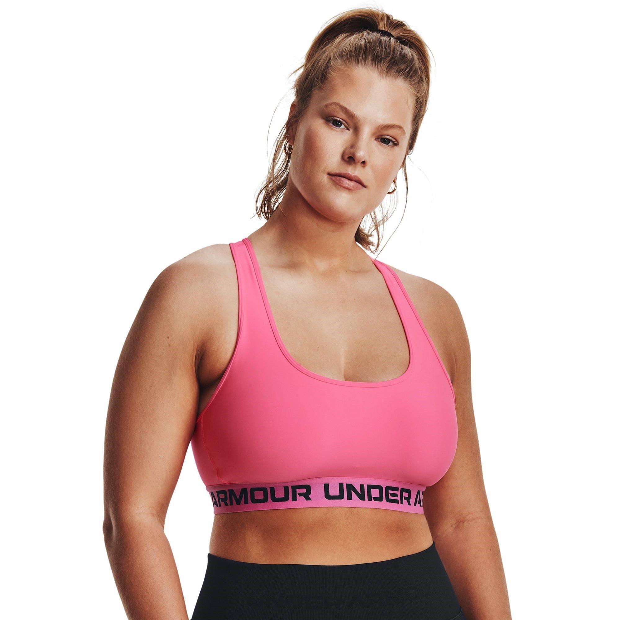 Pink Punk/Black - Under Armour - Under Crossback Womens Medium Support Sports Bra - 11