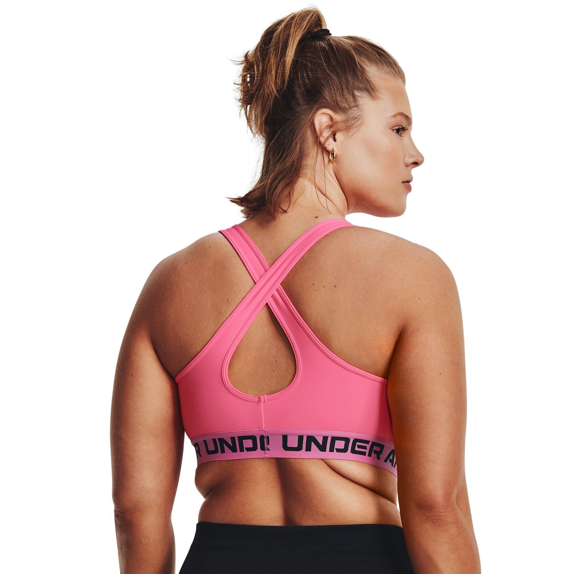 Pink Punk/Black - Under Armour - Under Crossback Womens Medium Support Sports Bra - 12