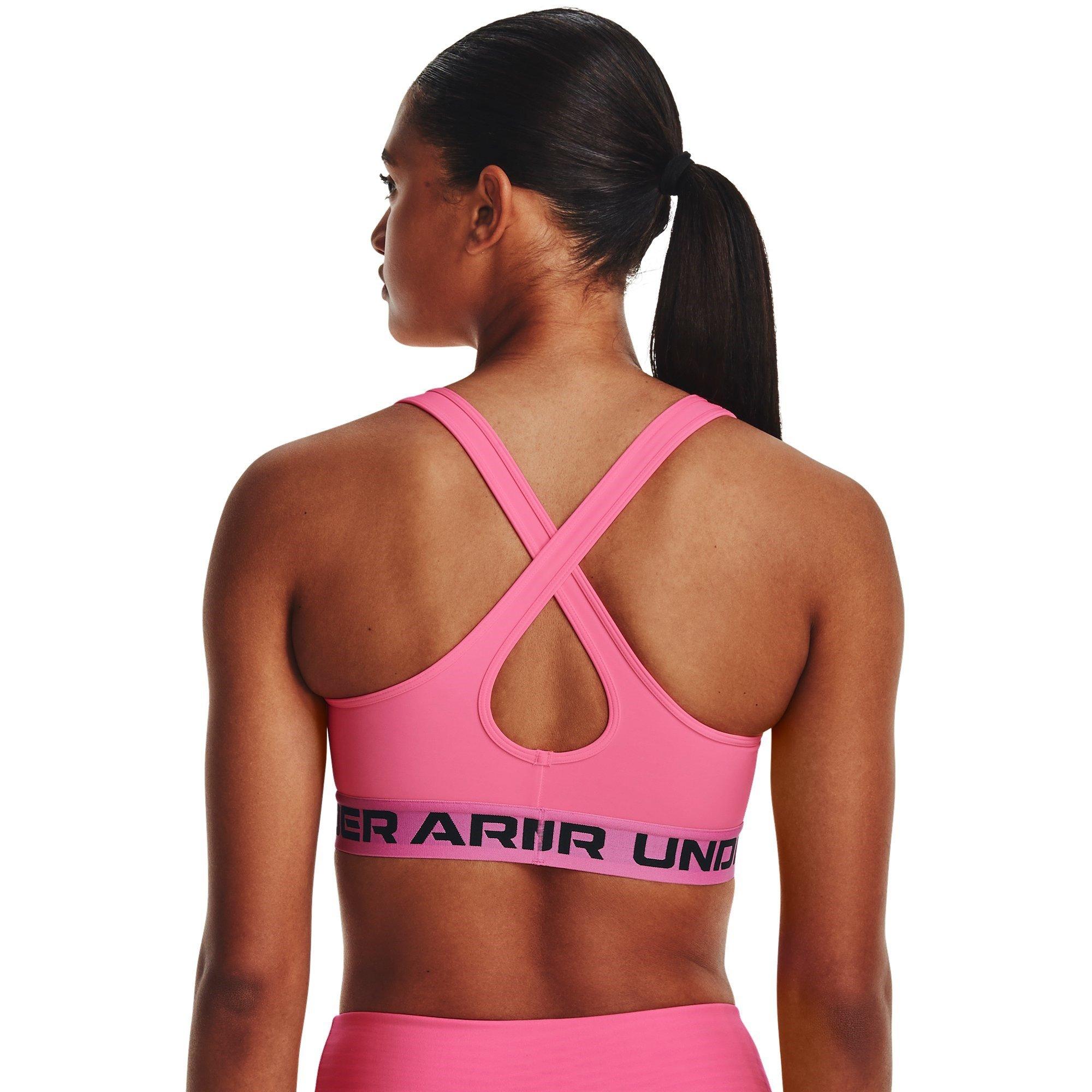 Pink Punk/Black - Under Armour - Under Crossback Womens Medium Support Sports Bra - 4