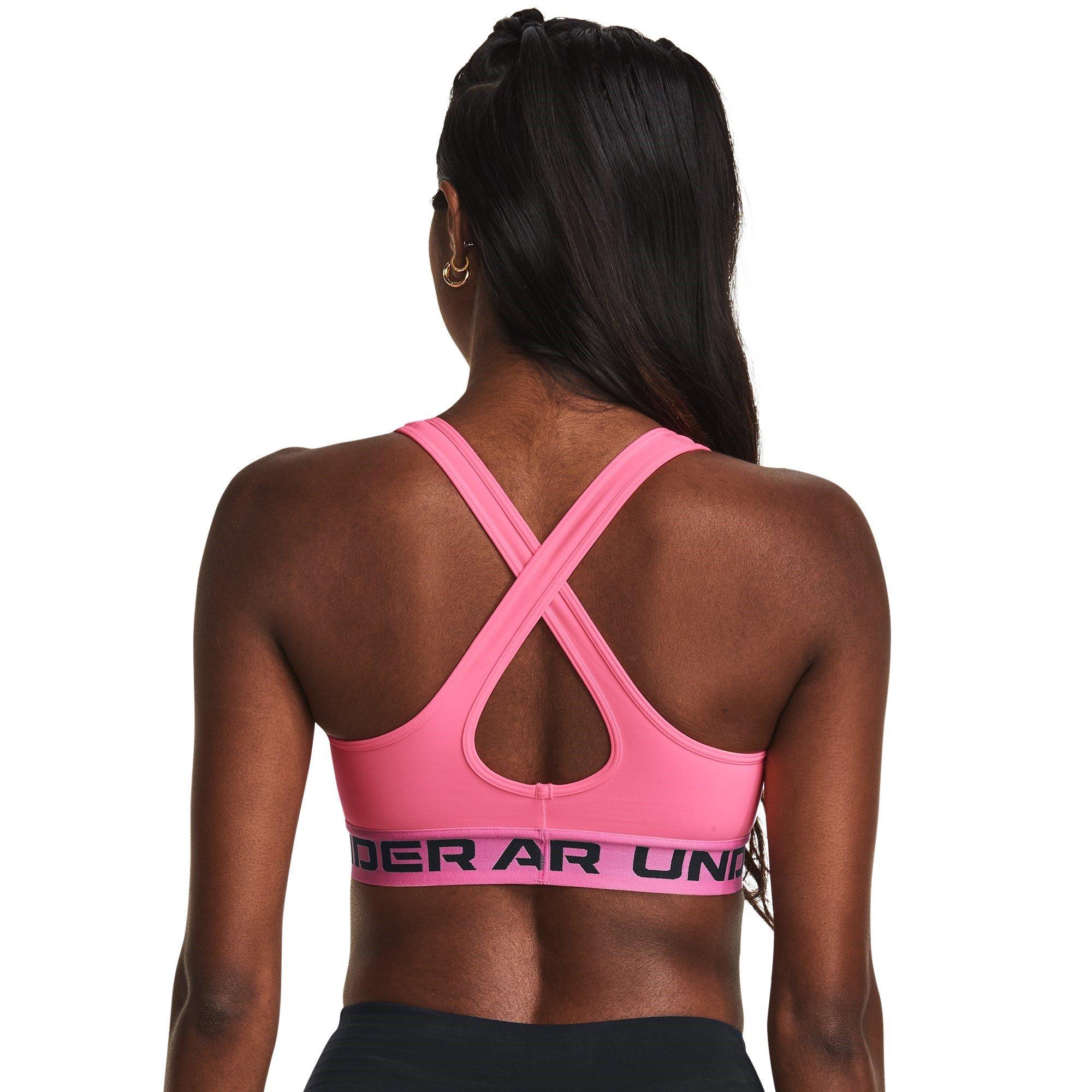 Pink Punk/Black - Under Armour - Under Crossback Womens Medium Support Sports Bra - 6