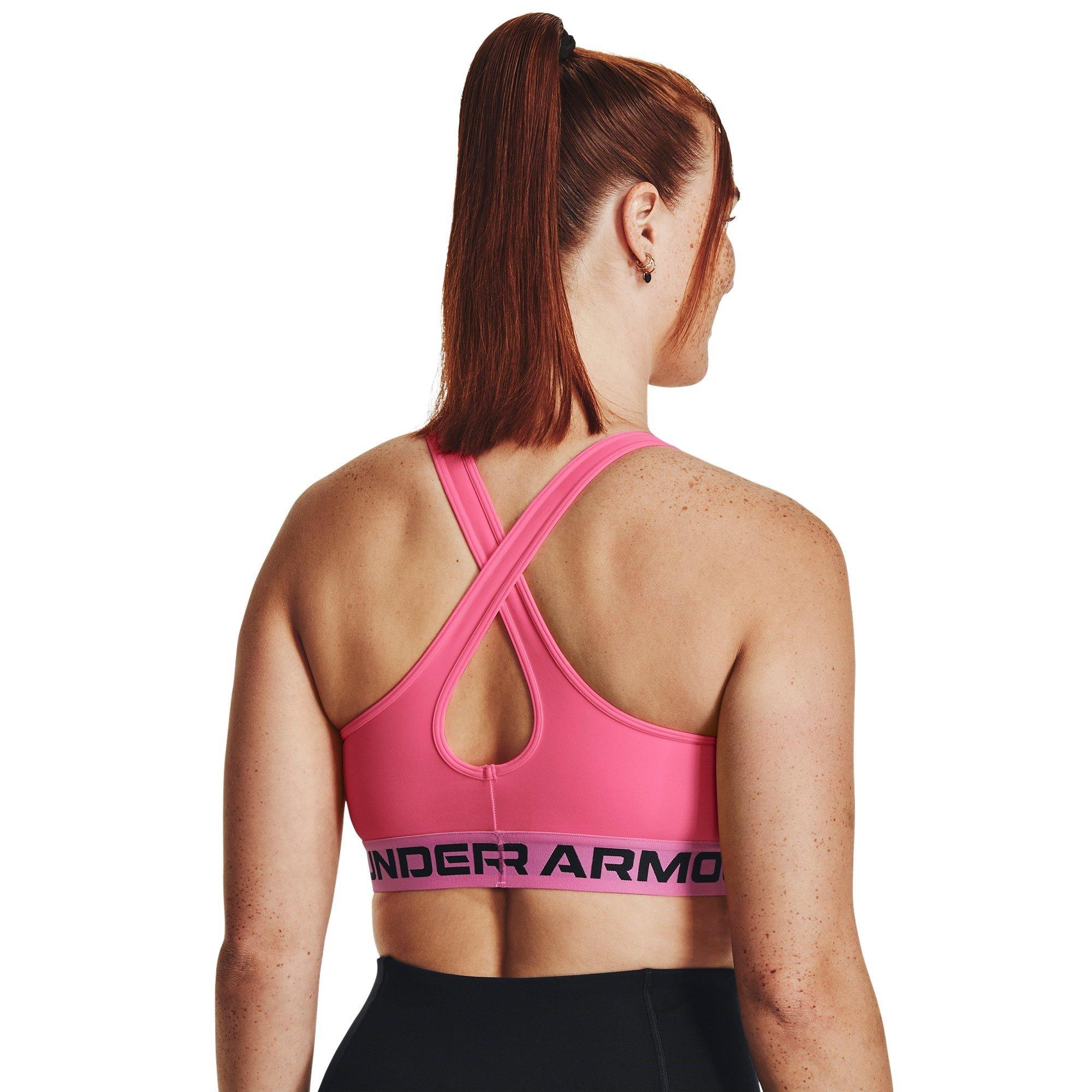 Pink Punk/Black - Under Armour - Under Crossback Womens Medium Support Sports Bra - 9