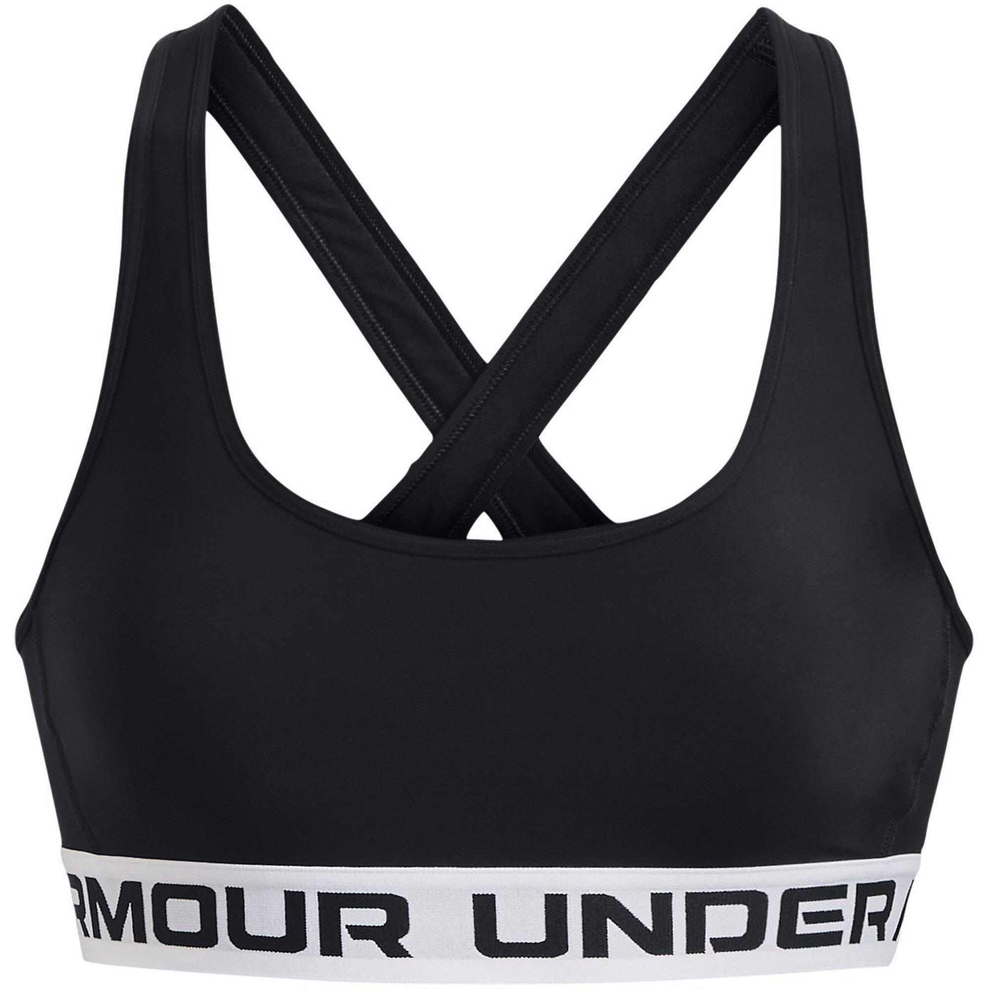 Blk/Wht/Blk - Under Armour - Crossback Womens Medium Support Sports Bra - 1