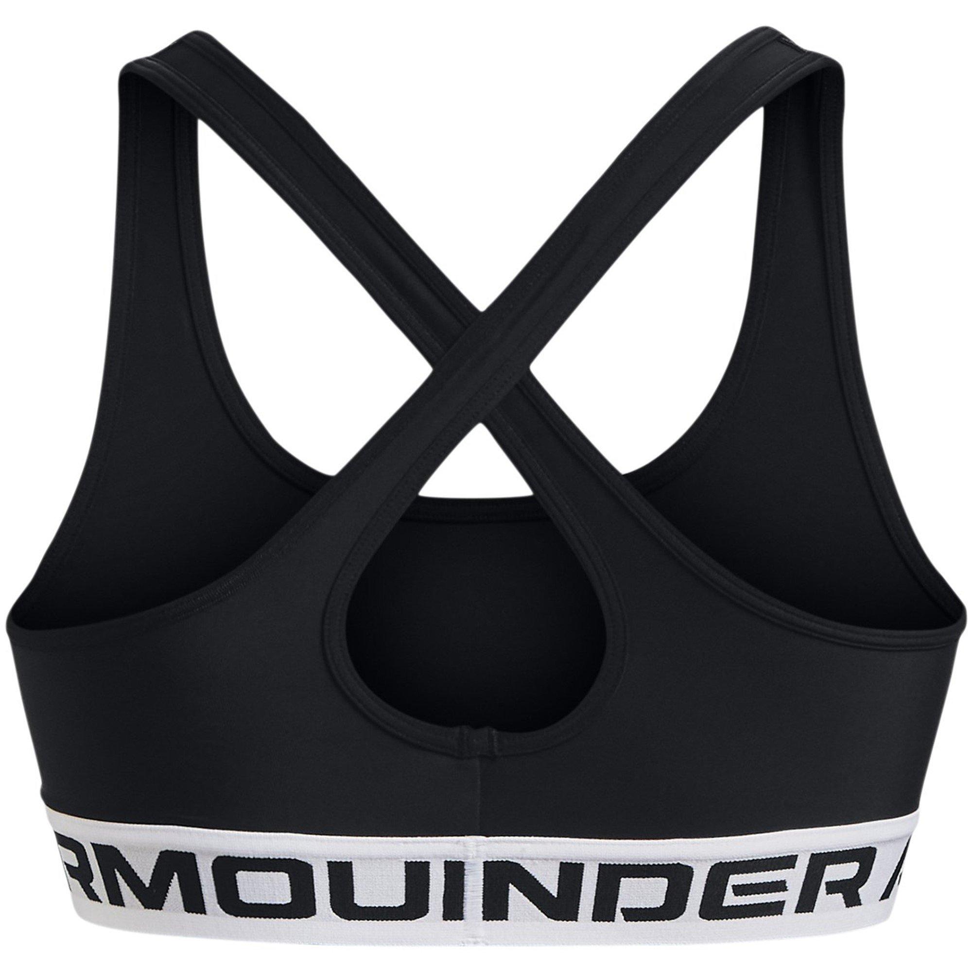 Blk/Wht/Blk - Under Armour - Crossback Womens Medium Support Sports Bra - 2