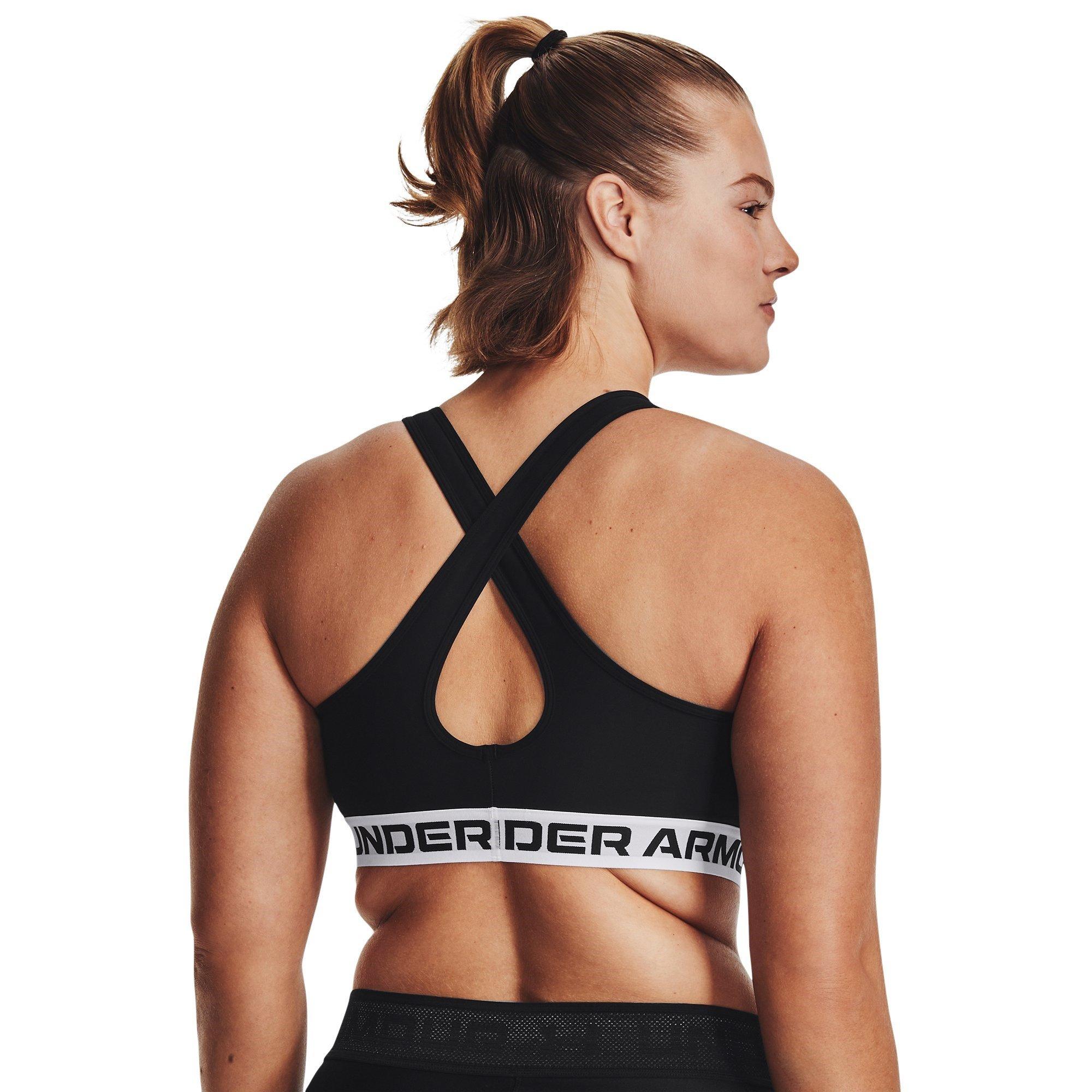 Blk/Wht/Blk - Under Armour - Crossback Womens Medium Support Sports Bra - 12