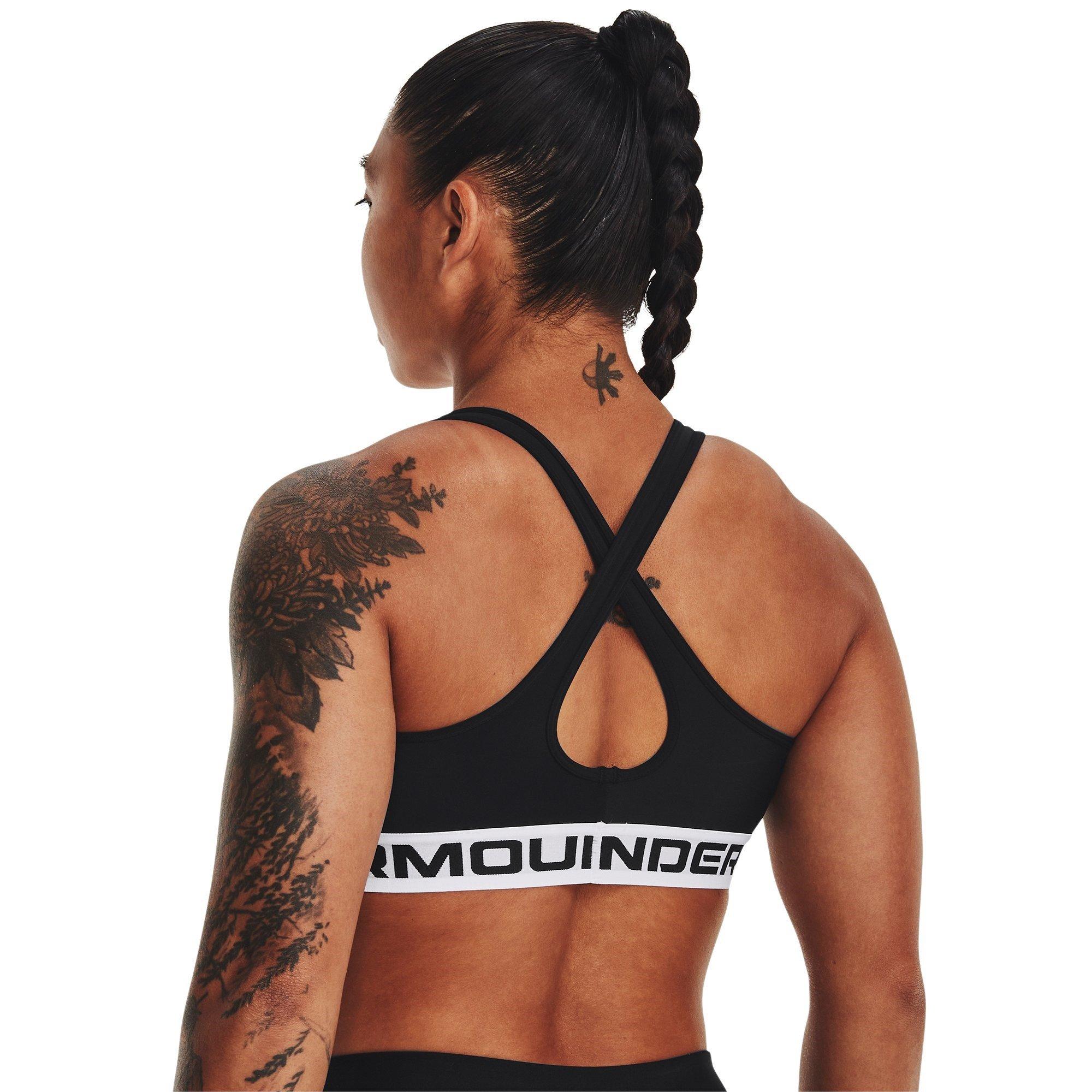 Blk/Wht/Blk - Under Armour - Crossback Womens Medium Support Sports Bra - 4